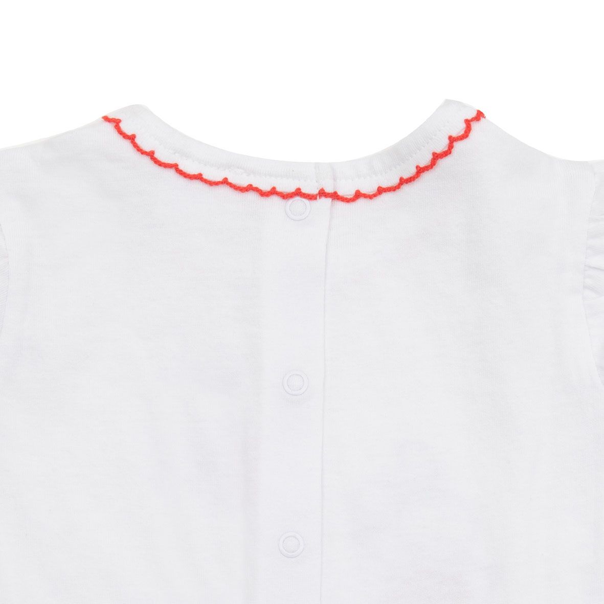 Set 2 pezzi t-shirt + short bianco/rosso stampa coniglietti - Mawi