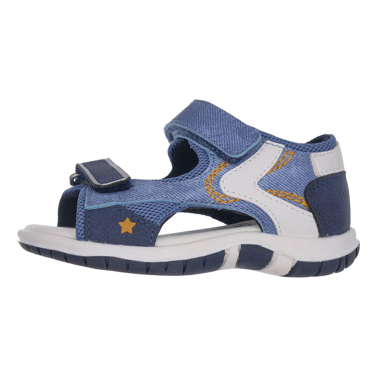 Sandalo bimbo chicco facci denim con dettagli arancioni - Chicco