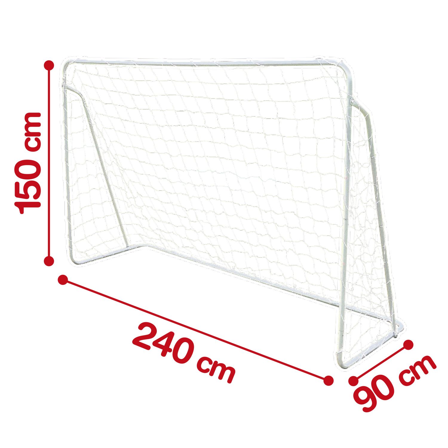 Porta calcio in metallo 240x90x150 cm - Sun&Sport