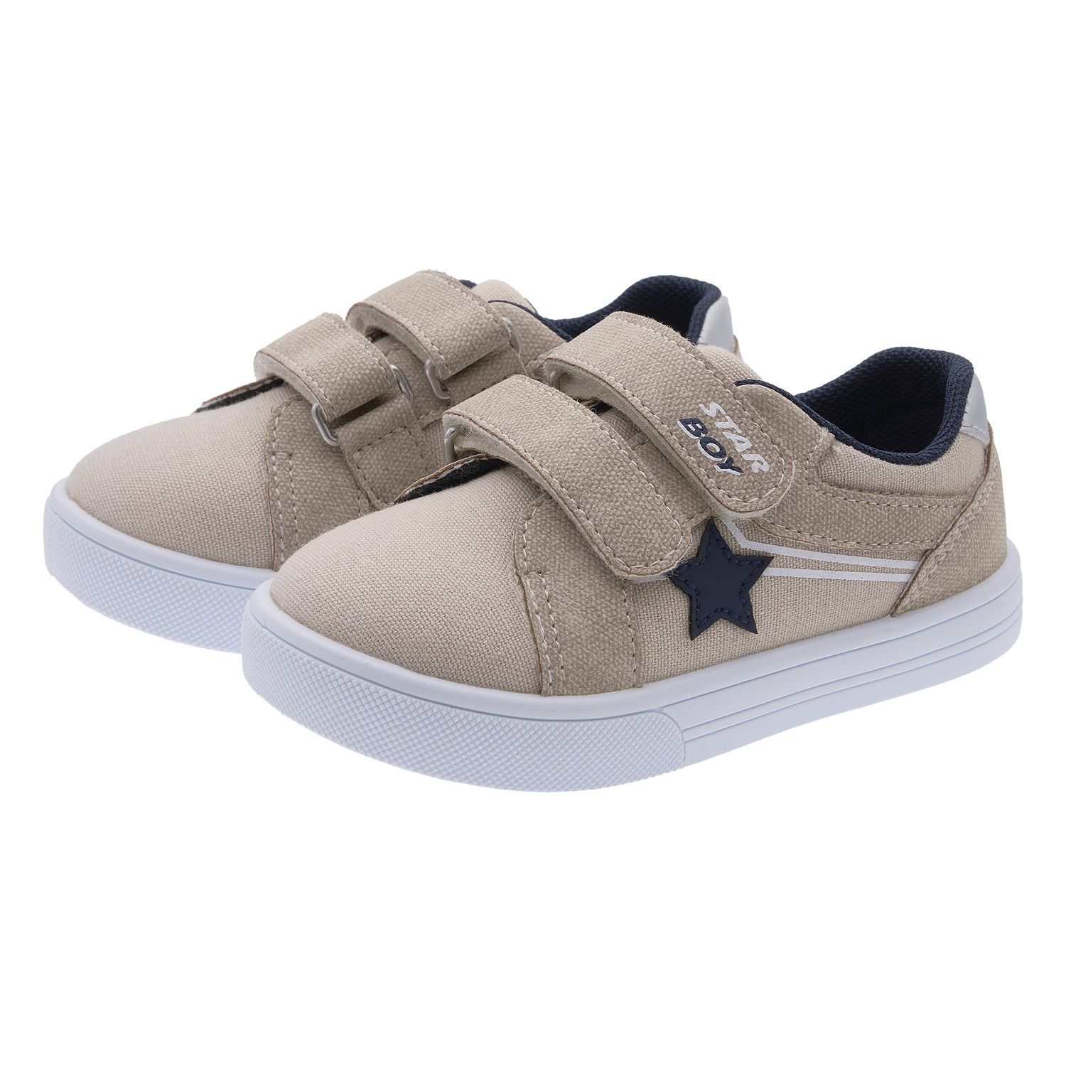 Sneaker bimbo doppio strappo beige con stella- chicco - Chicco