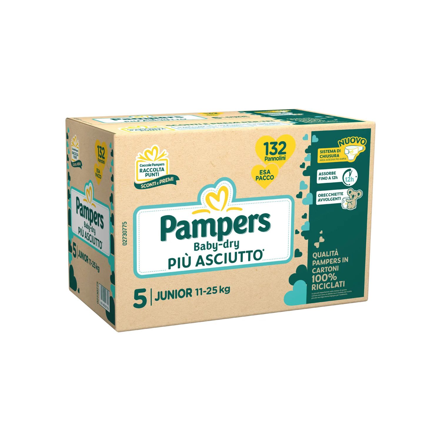Pannolino baby-dry esa junior - taglia 5 132 pz - pampers - Pampers