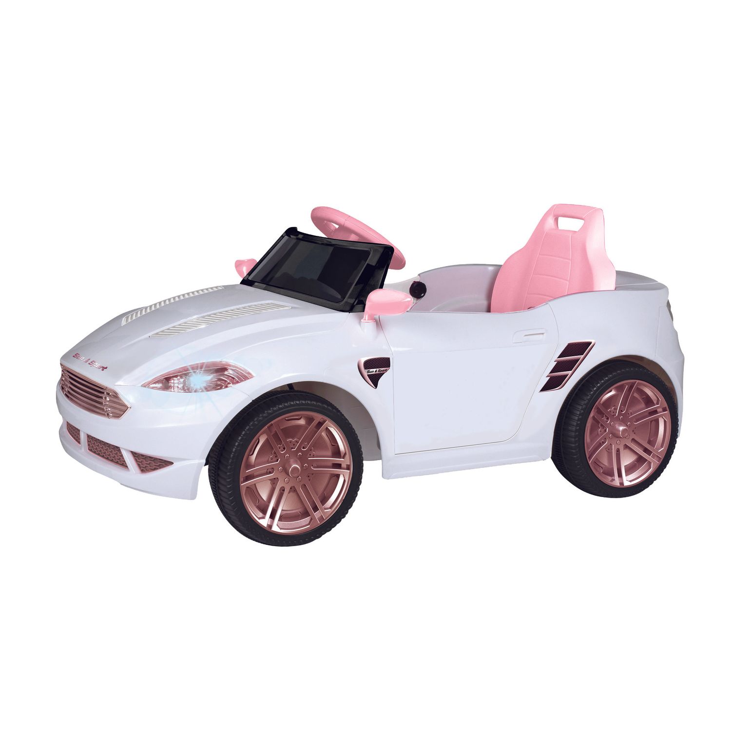 Macchina elettrica 6v per bambini - auto con batteria al litio, telecomando e effetti luminosi e sonori, rosa - Sun&amp;Sport