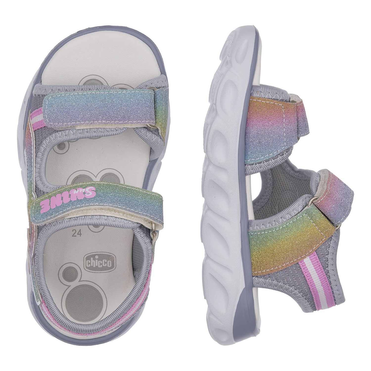 Sandalo bimba con doppio strappo e luci nella suola - chicco - Chicco