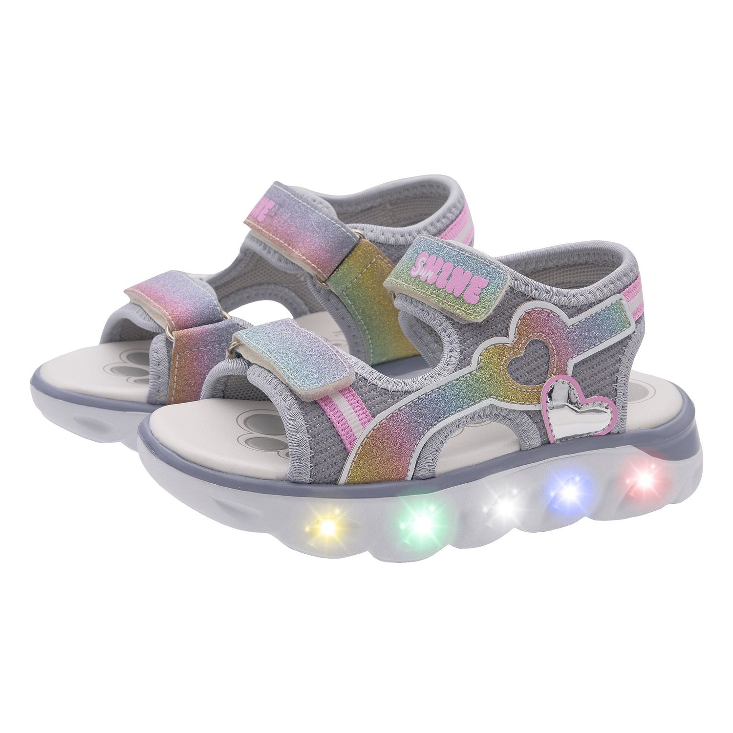 Sandalo bimba con doppio strappo e luci nella suola - chicco - Chicco