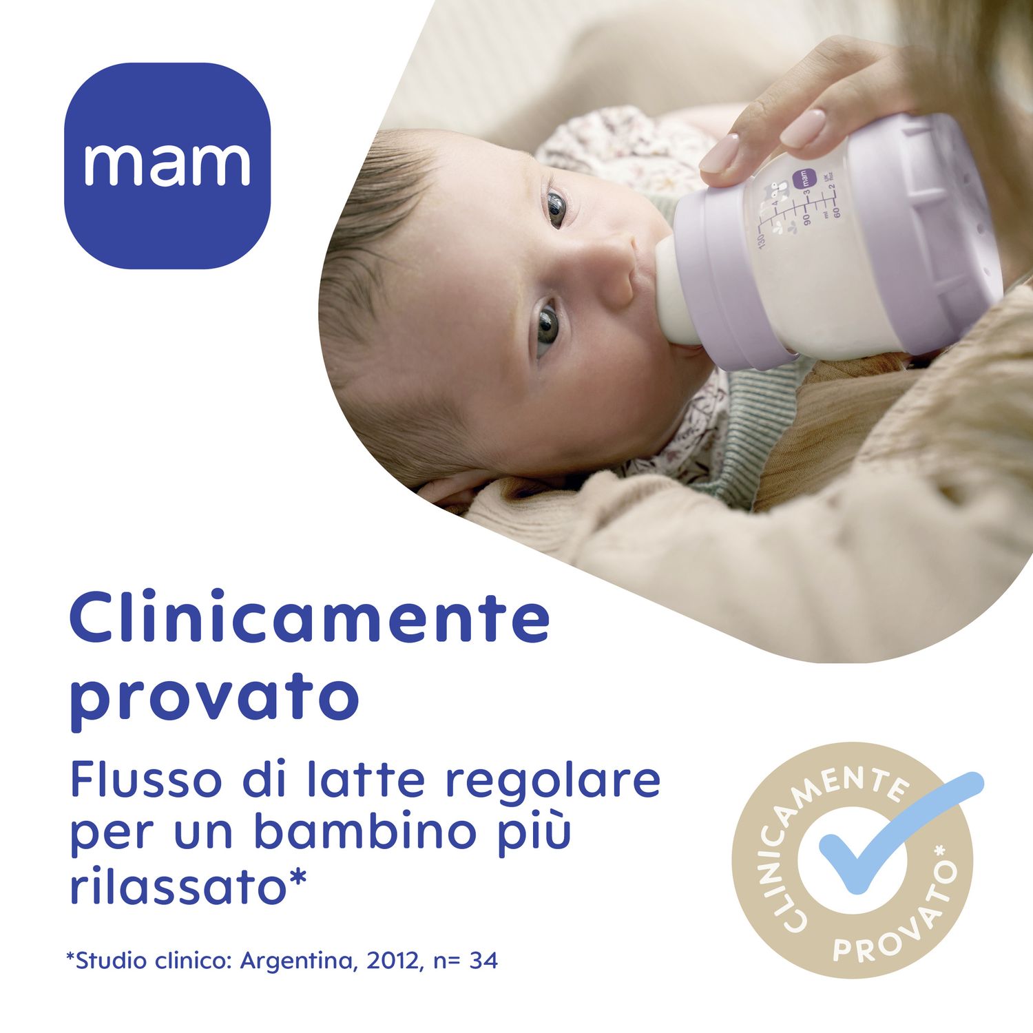 Biberon easy start 260ml bio-circolare conf. doppia azzurro - mam - Mam