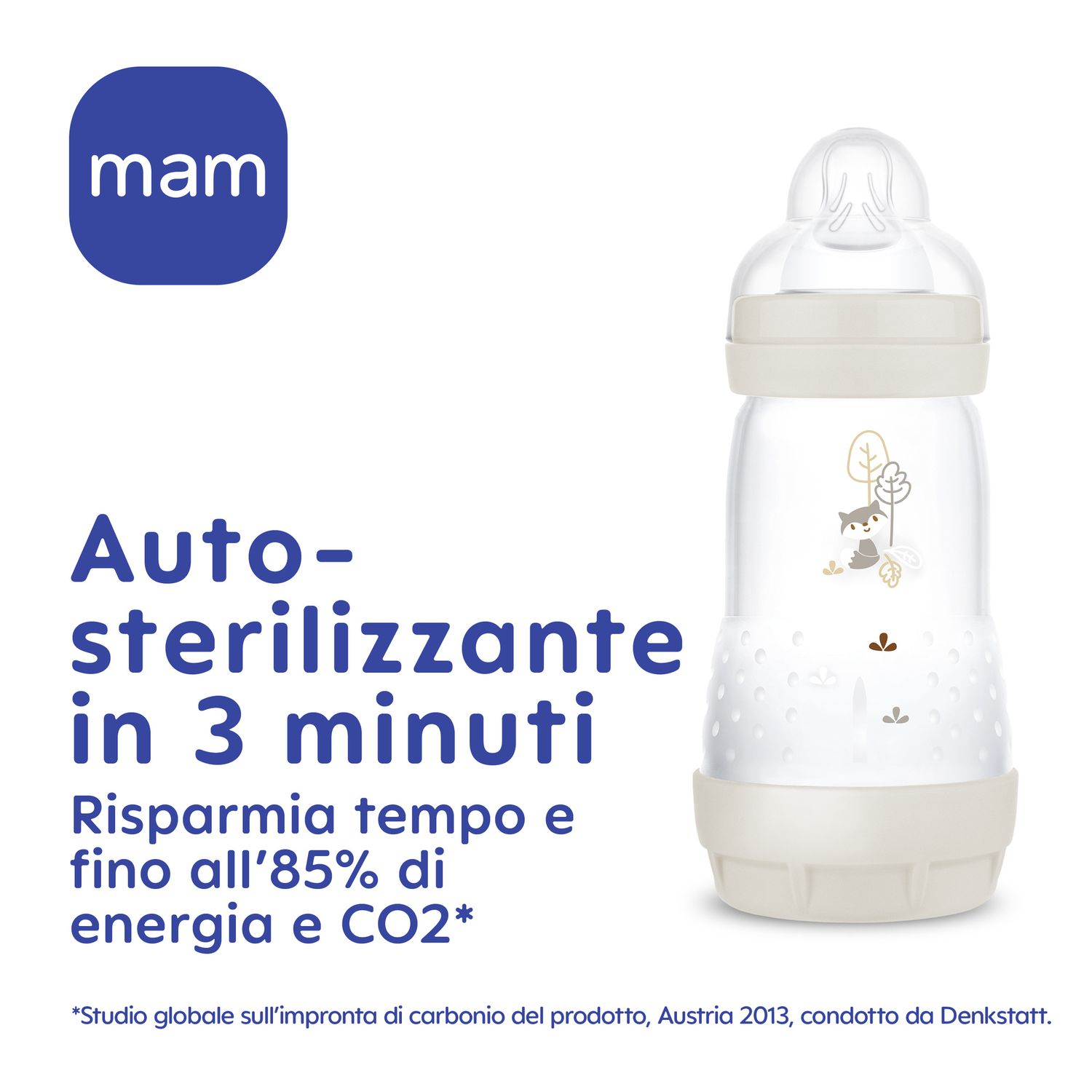 Biberon easy start 260ml bio-circolare conf. doppia azzurro - mam - Mam