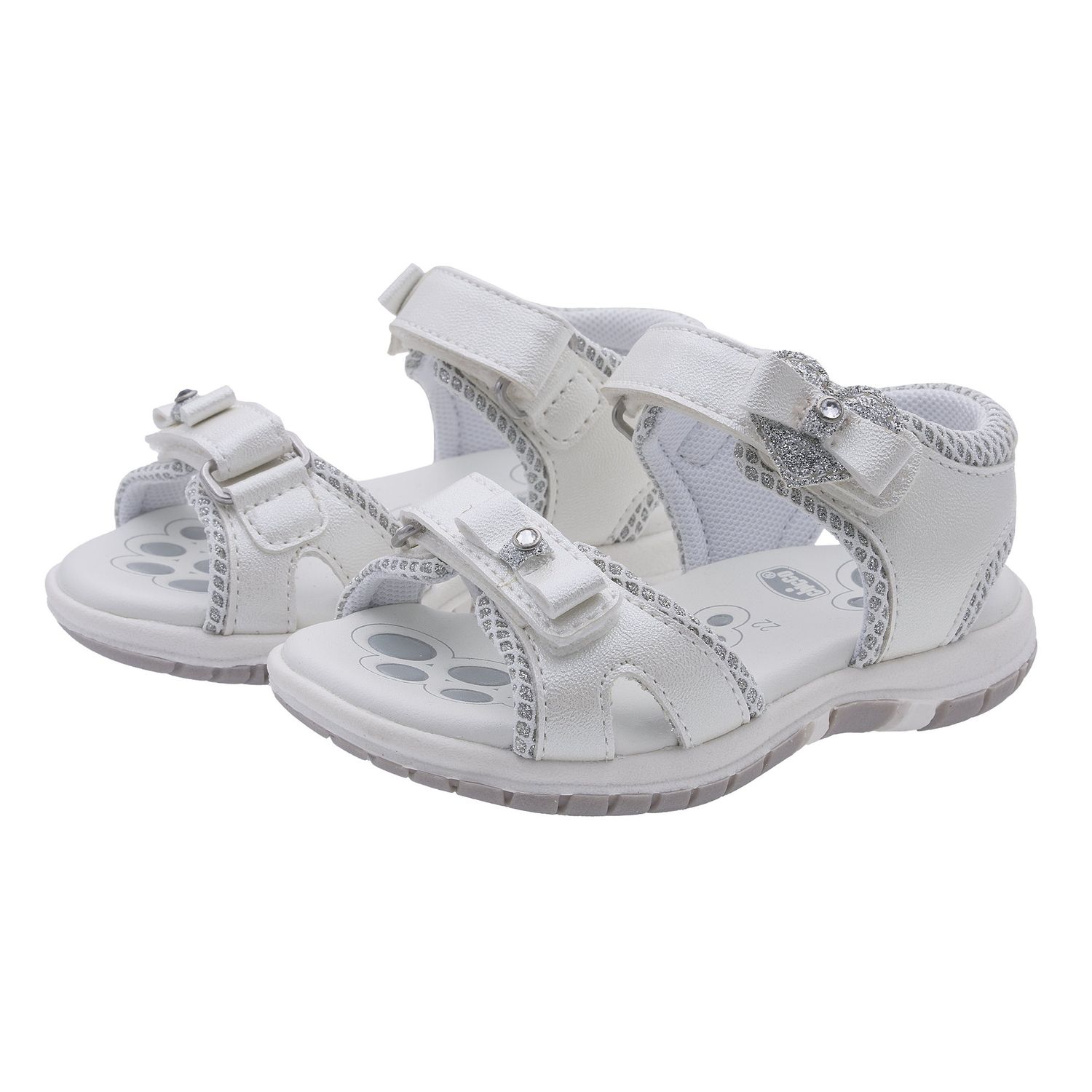 Sandali bimba bianchi con fiocco glitter - chicco francia - Chicco