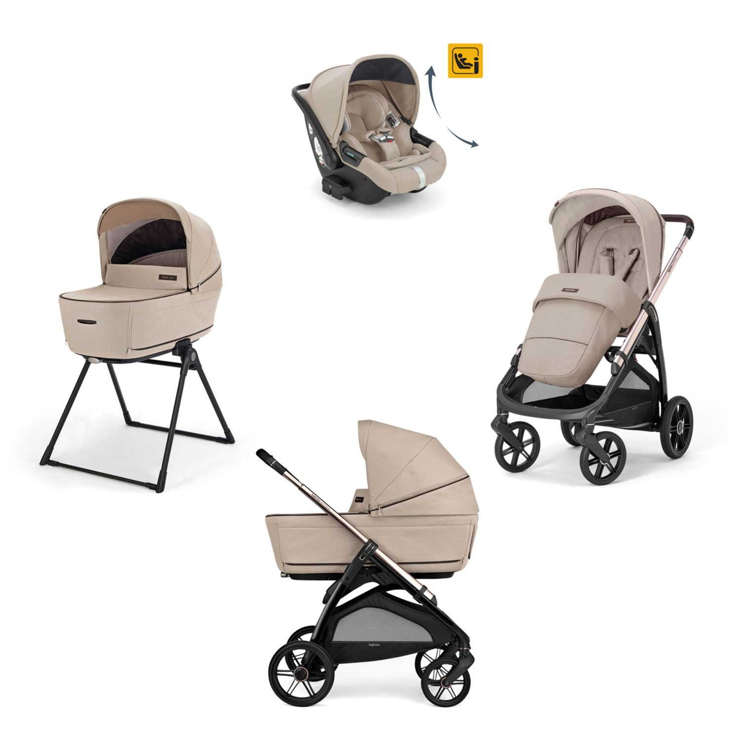 Sistema modulare aptica system quattro - drw rc pashmina beige + telaio palladio - inglesina - Inglesina