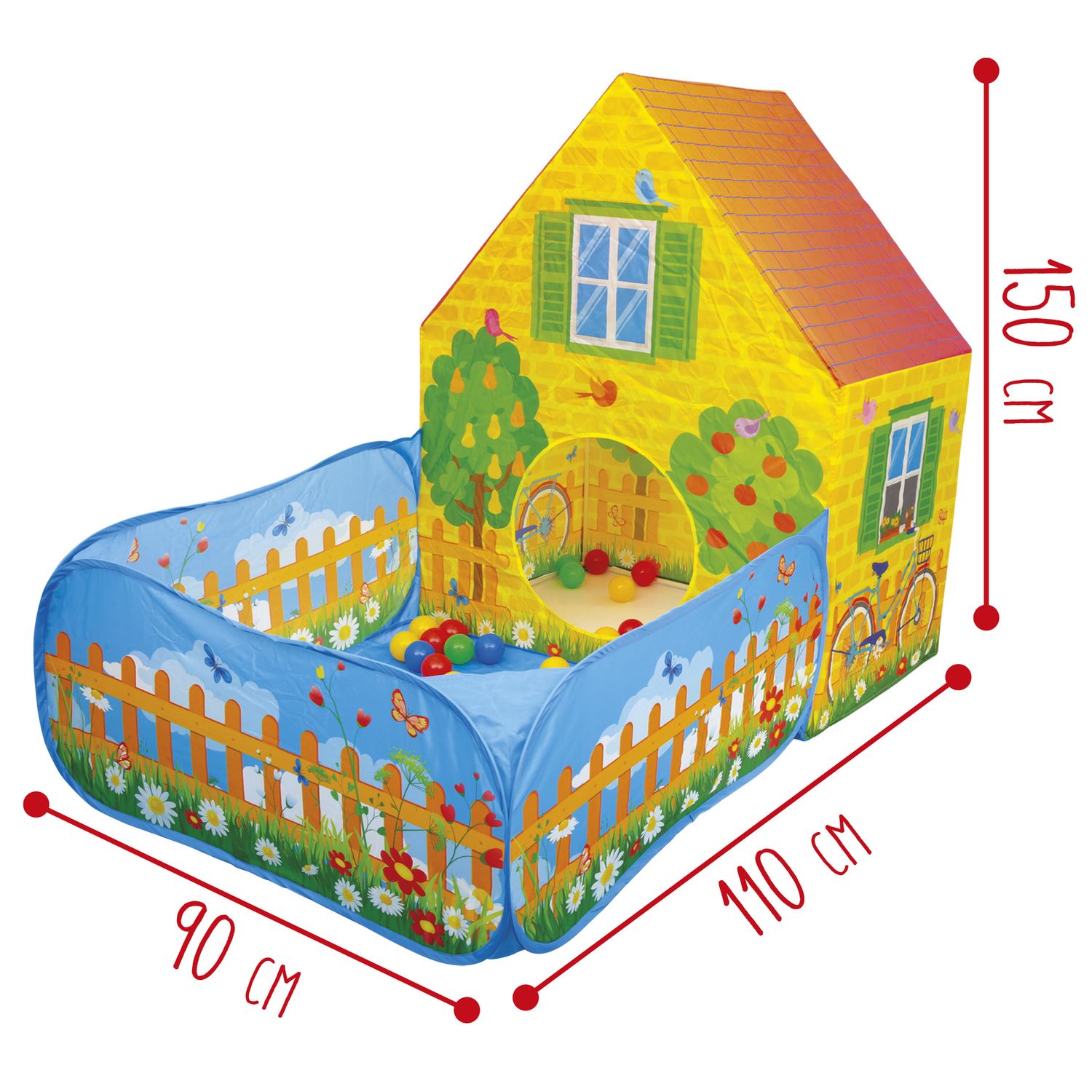 Tenda casetta con giardino e 30 palline - Sun&Sport