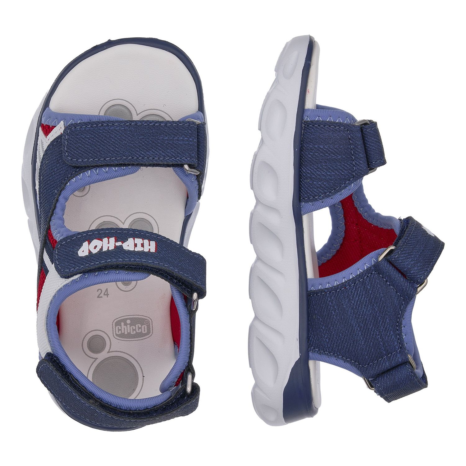 Sandalo bimba con doppio strappo e luci nella suola - chicco - Chicco