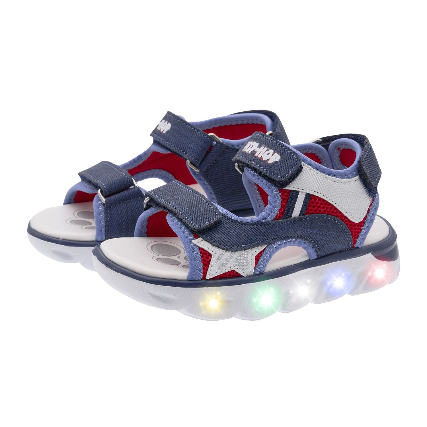 Sandalo bimba con doppio strappo e luci nella suola - chicco - Chicco