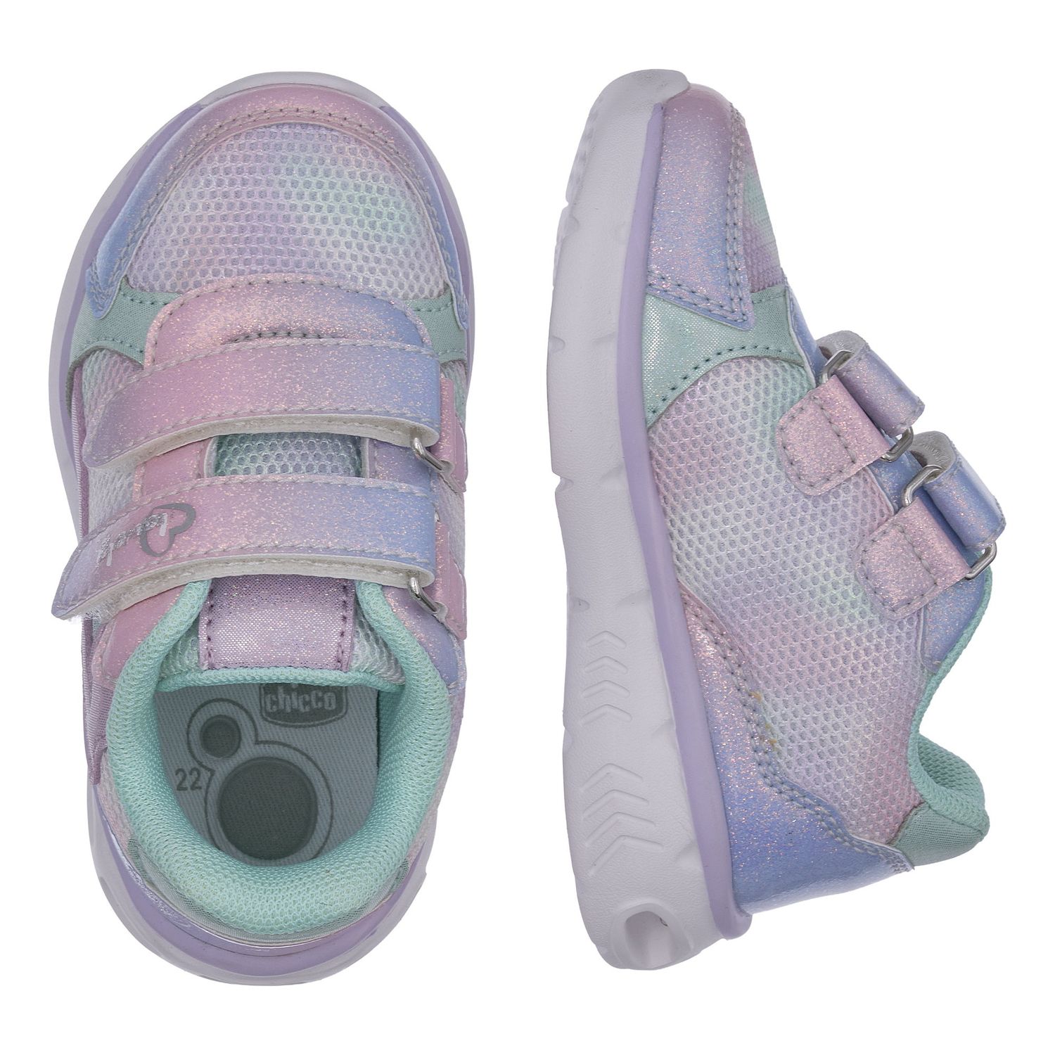 Sneaker bimba con doppio strappo e luci nella suola - chicco - Chicco