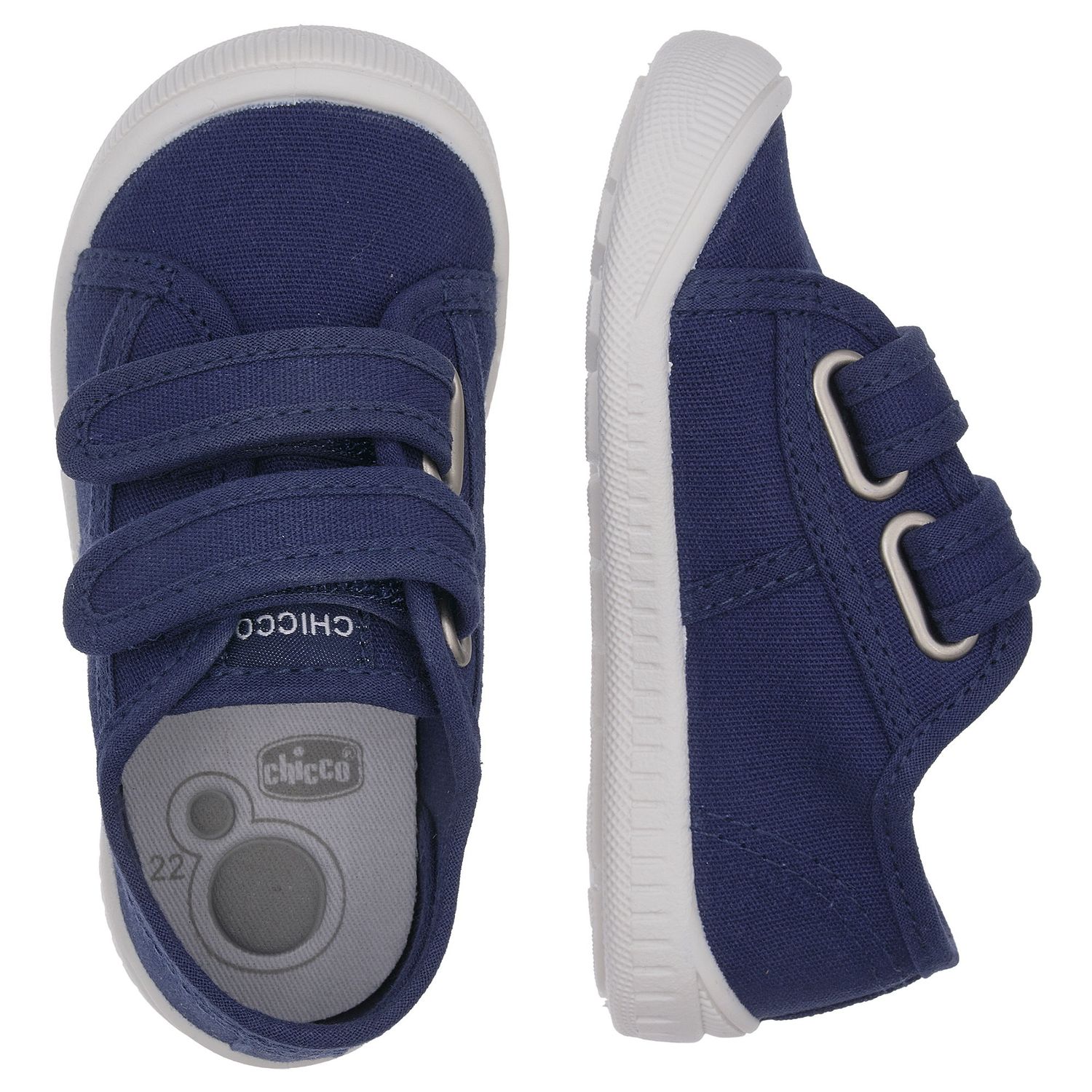 Sneakers bimbo in tela blu con strappo - chicco cioco - Chicco