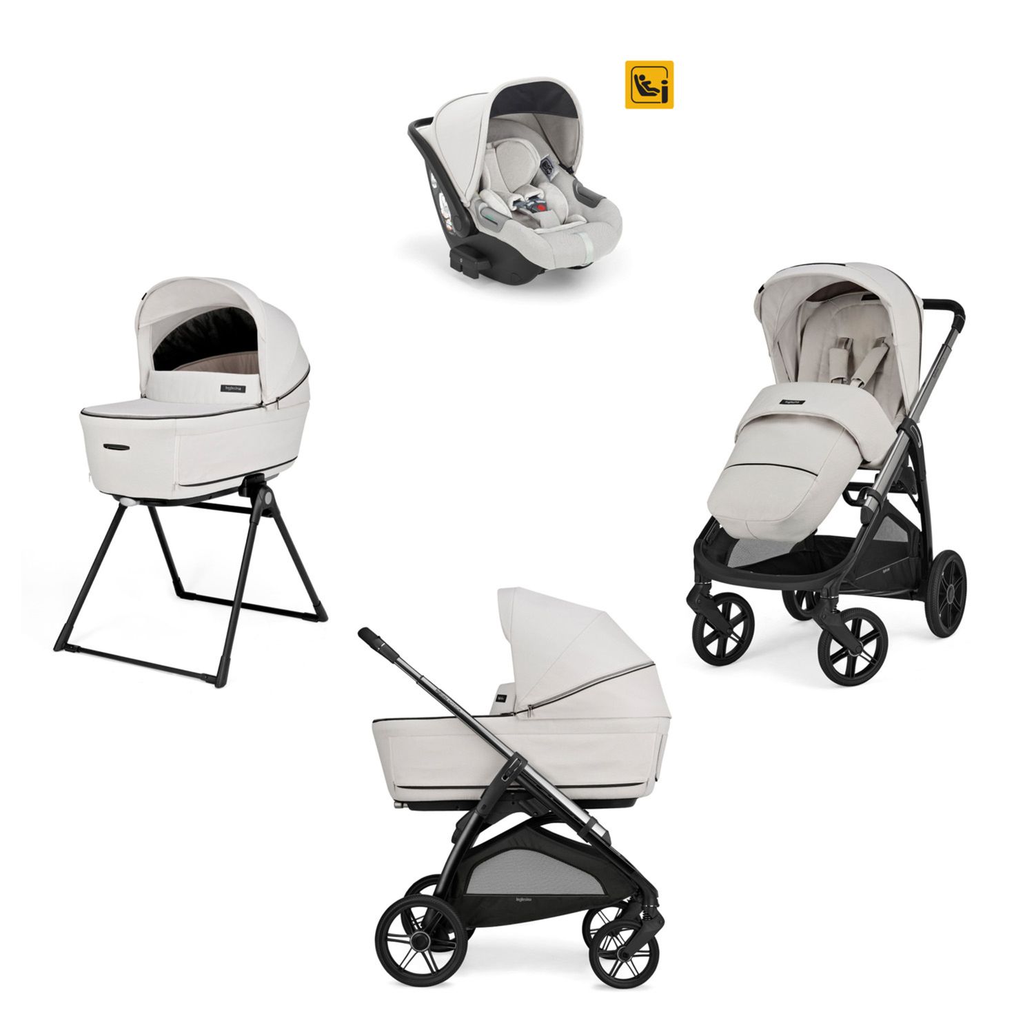 Sistema modulare aptica system quattro - opal ivory con telaio litio e seggiolino auto darwin infant - inglesina - Inglesina