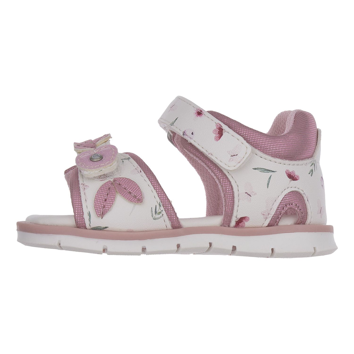 Sandalo bimba  fiori e foglie bianco - chicco fogil - Chicco