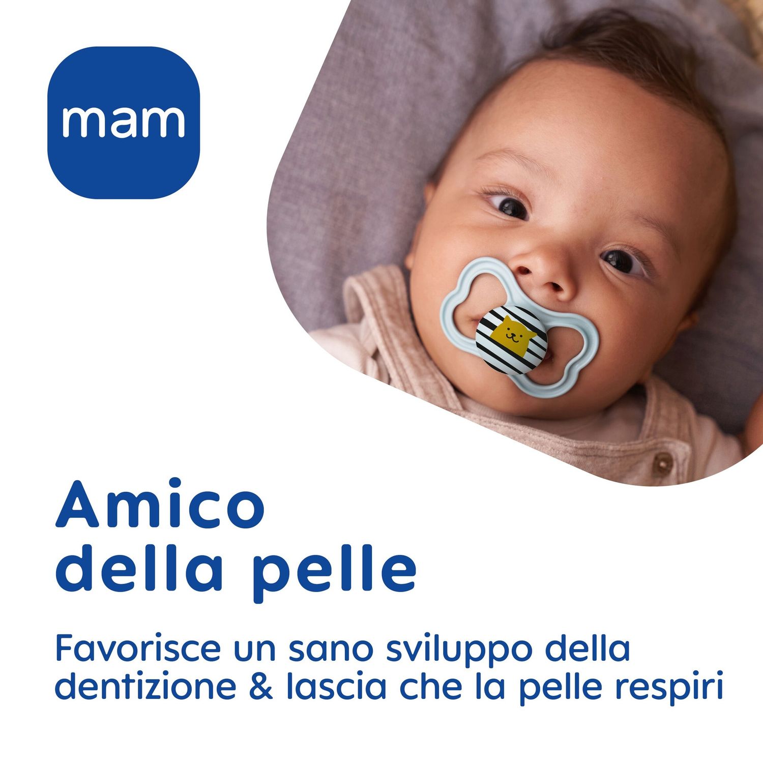 Mam air night succhietto 16+ mesi (set da 2), ciuccio mam 16-36 mesi che si illumina al buio pelli sensibili, rosa/lilla - Mam