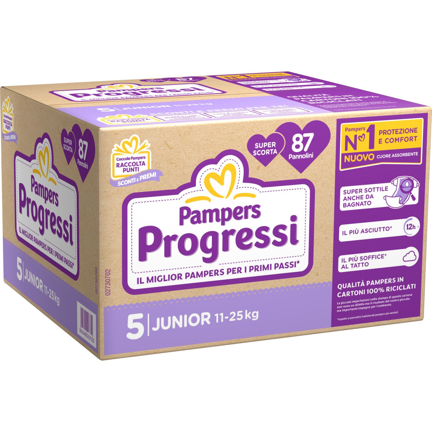 Pannolino progressi mega pacco taglia 5 11-25kg 87 pz - pampers - Pampers