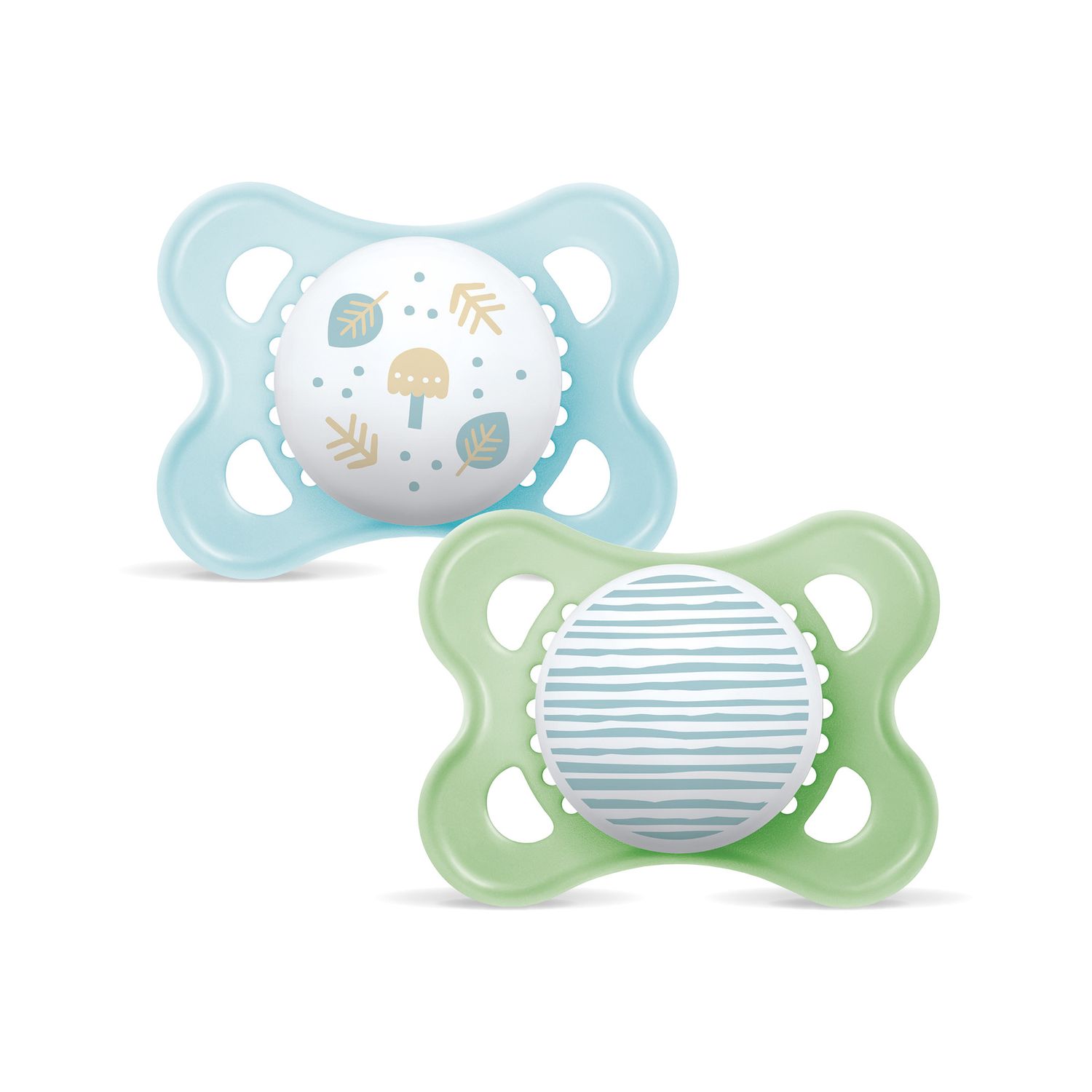 Mam original succhietto 2-6 mesi (set da 2), ciuccio mam 2-6 mesi con tettarella ortodontica in caucciù, azzurro/verde - Mam