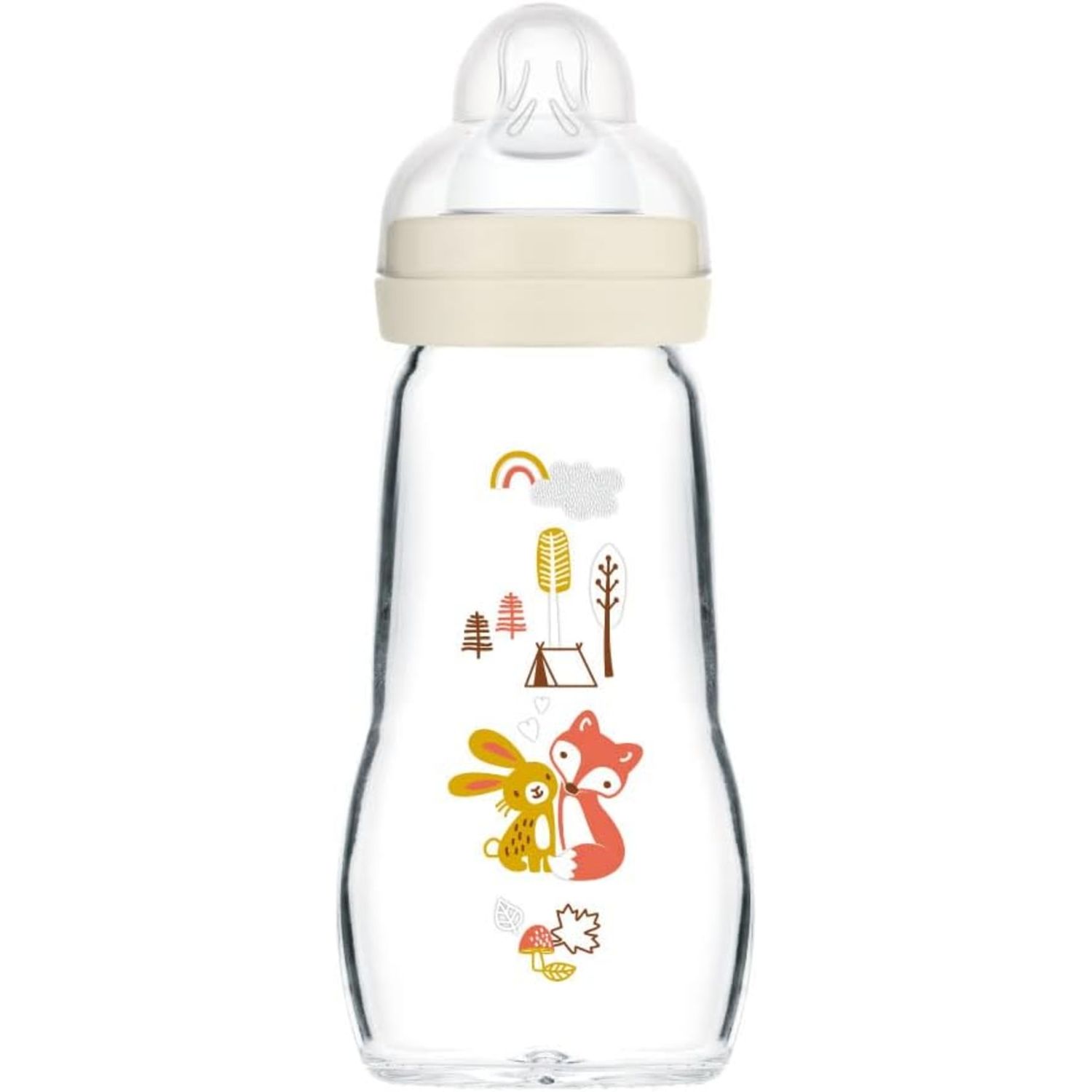 Mam biberon feel good 260 ml, biberon vetro pregiato resistente alle alte temperature, neutro - Mam