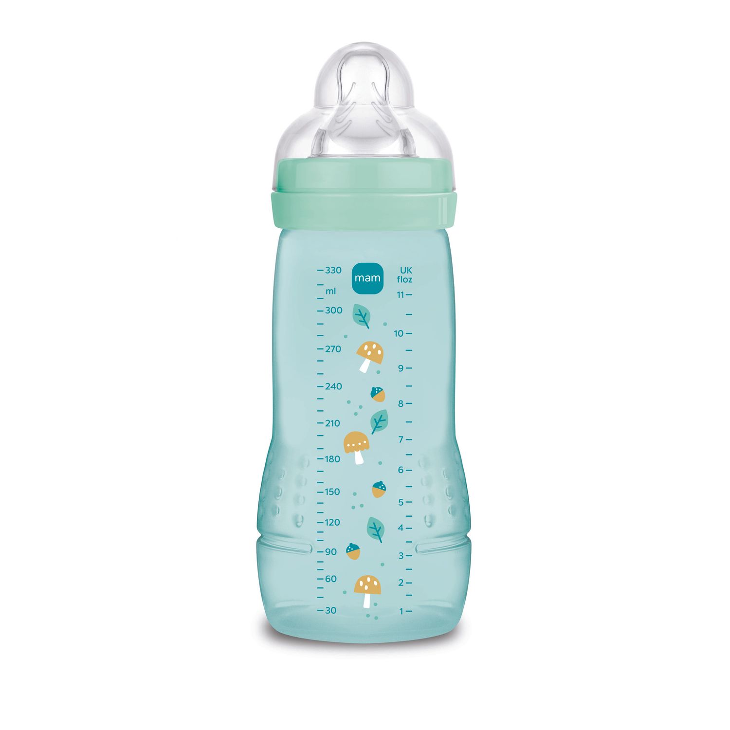 Mam biberon easy active 330 ml, biberon mam per bambini attivi ergonomico e pratico, verde chiaro, 4+ mesi - Mam