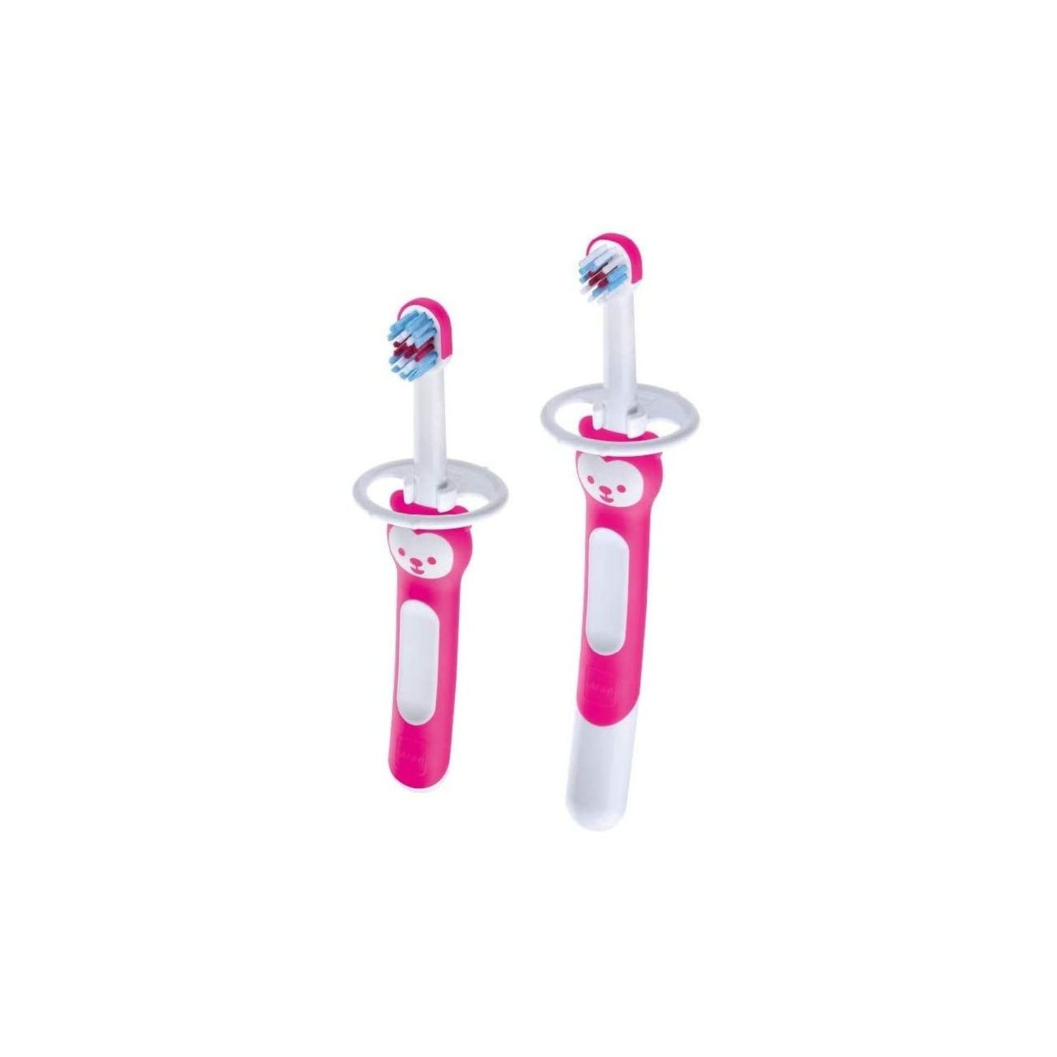 Mam learn to brush (set da 2), neonato accessori utili per i primi dentini, rosa, 5+ mesi - Mam