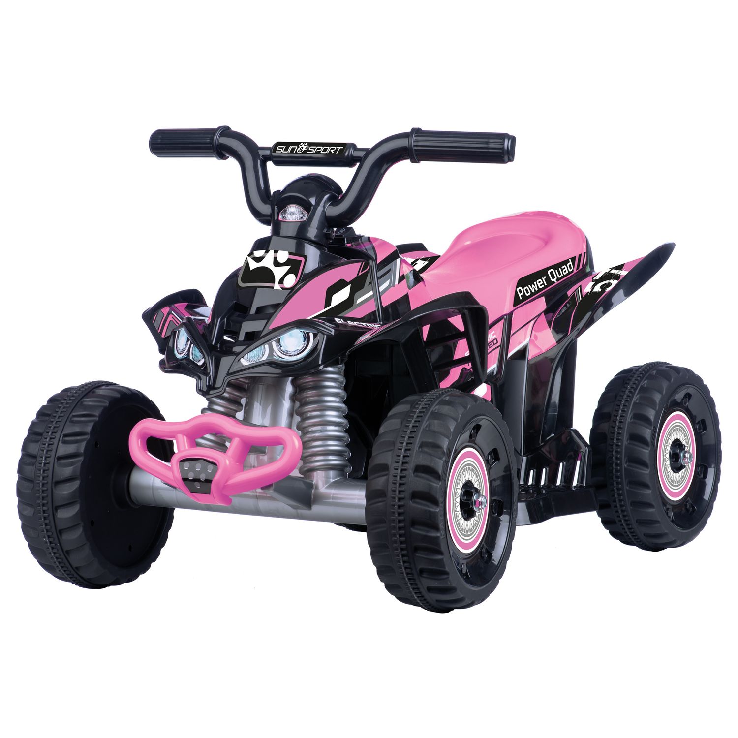 Quad elettrico 6v per bambini con batteria al litio – grandi ruote e guida realistica, velocità fino a 2,7 km/h – rosa - Sun&amp;Sport