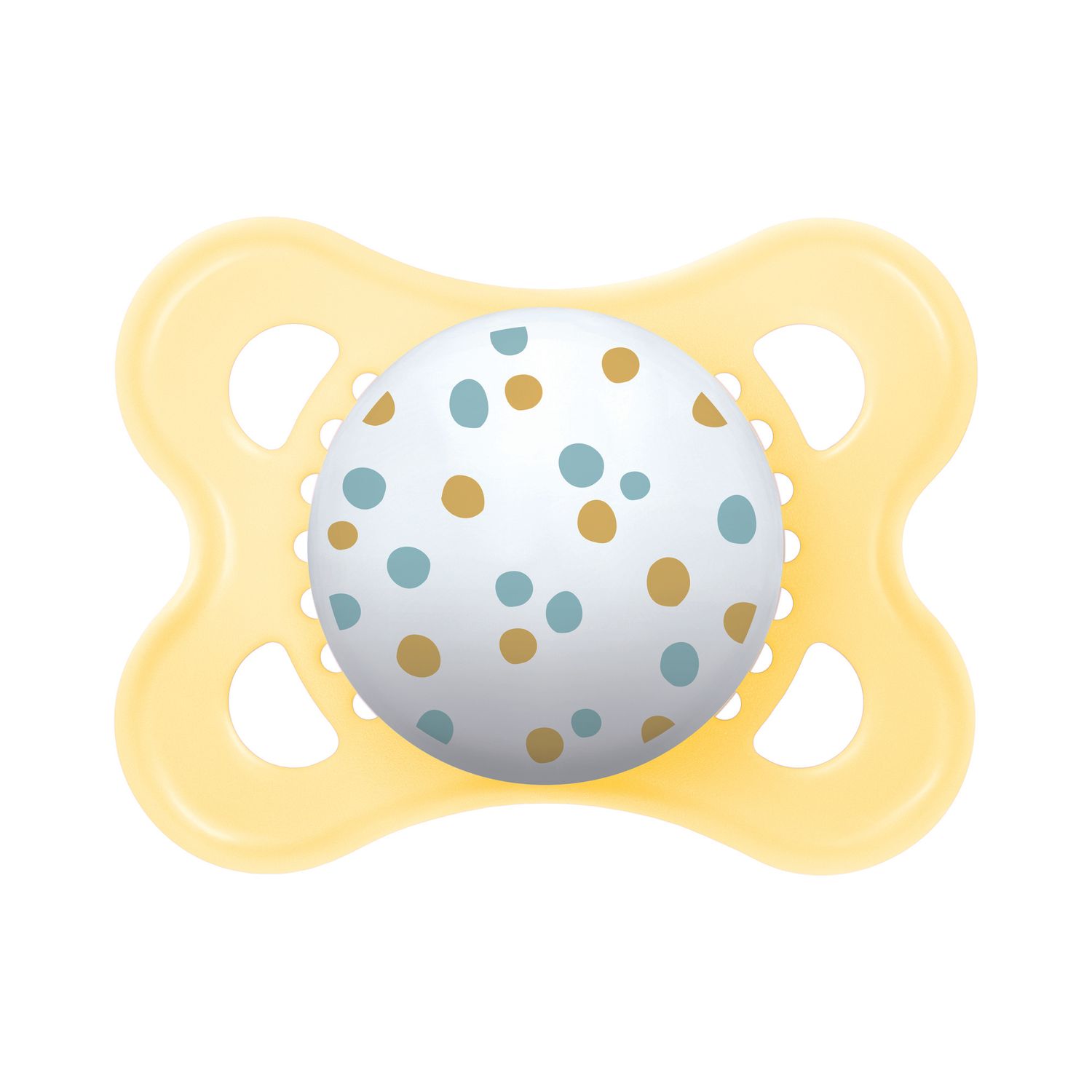 Mam original succhietto 2-6 mesi (set da 2), ciuccio mam 2-6 mesi con tettarella ortodontica in caucciù, neutro/giallo chiaro - Mam