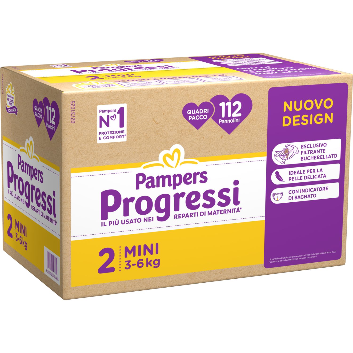 Pannolino progressi quadri pacco taglia 2 3-6kg 112 pz - pampers - Pampers