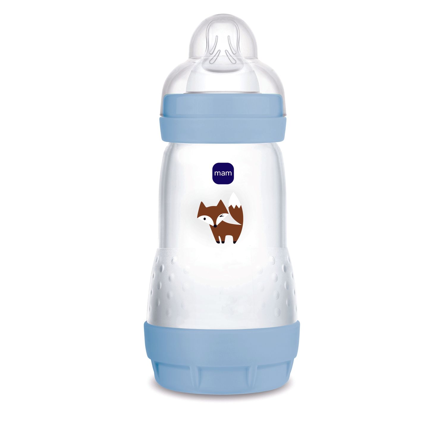 Mam biberon easy start 260 ml, biberon anticolica per allattamento misto, riduce le bolle d'aria e il rischio di coliche, azzurro, 2+ mesi - Mam