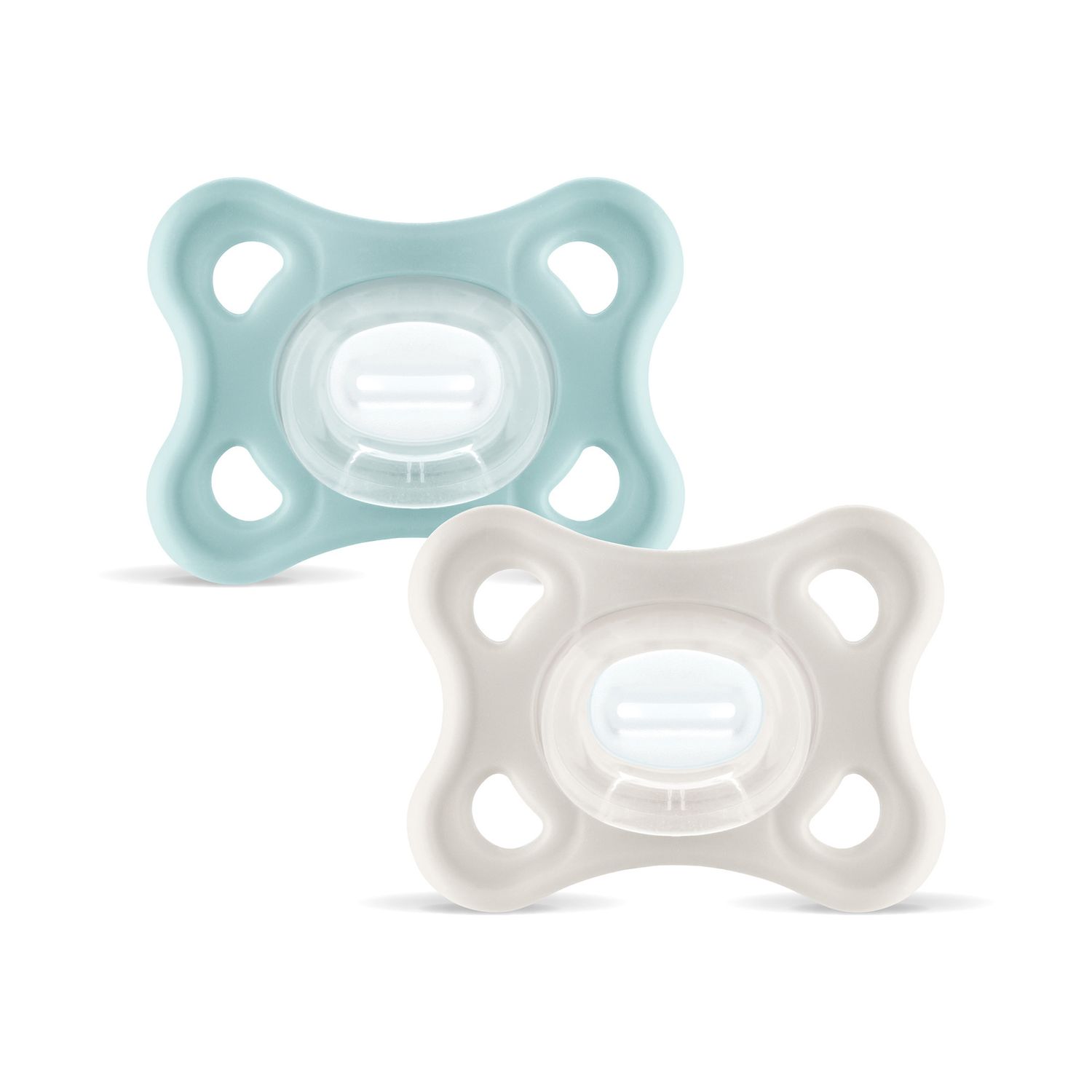 Mam comfort succhietto 3-12 mesi (set da 2), ciuccio mam 3-12 mesi in 100% silicone con design unico, neutro/verde - Mam