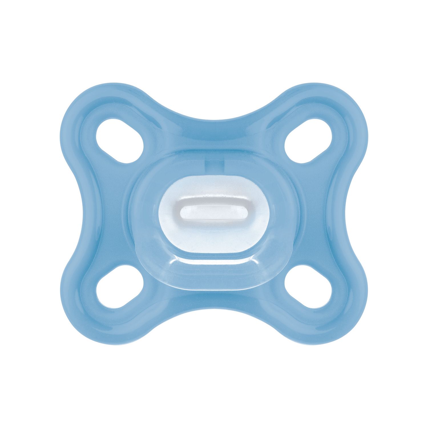 Mam comfort succhietto 0-3 mesi (set da 2), ciuccio mam 0-3 mesi in 100% silicone con design unico, azzurro/neutro - Mam