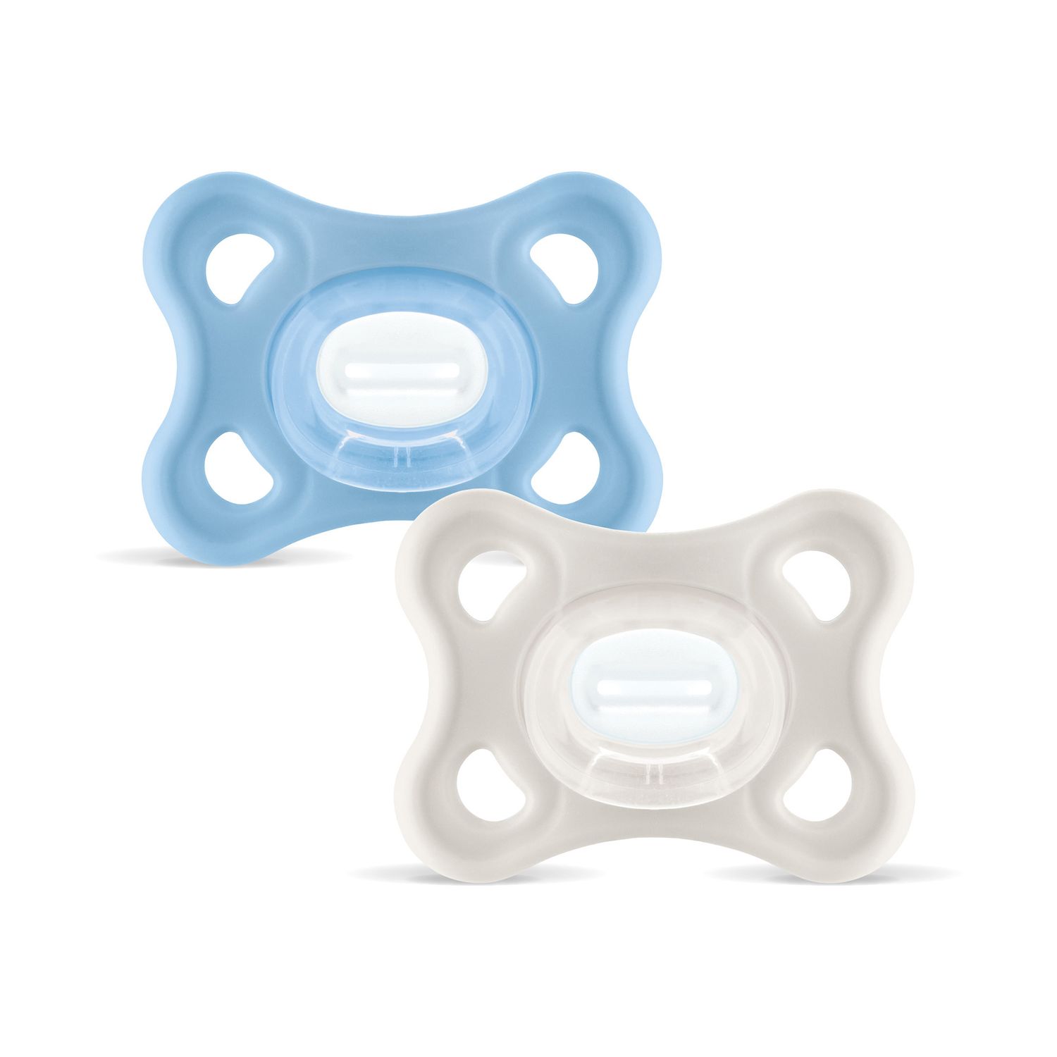 Mam comfort succhietto 3-12 mesi (set da 2), ciuccio mam 3-12 mesi in 100% silicone con design unico, azzurro/neutro - Mam