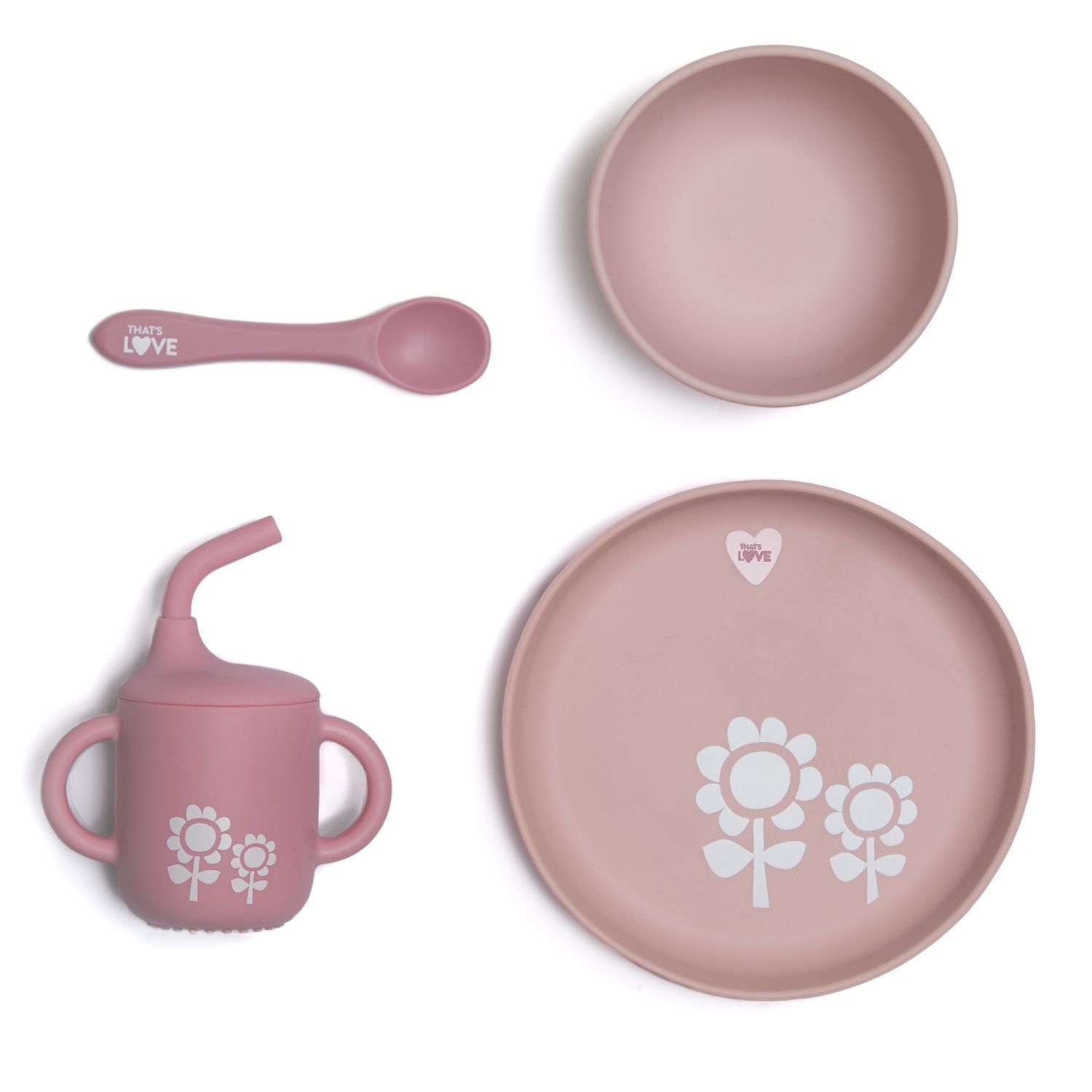 Set pappa in silicone pink- that's love - That's Love