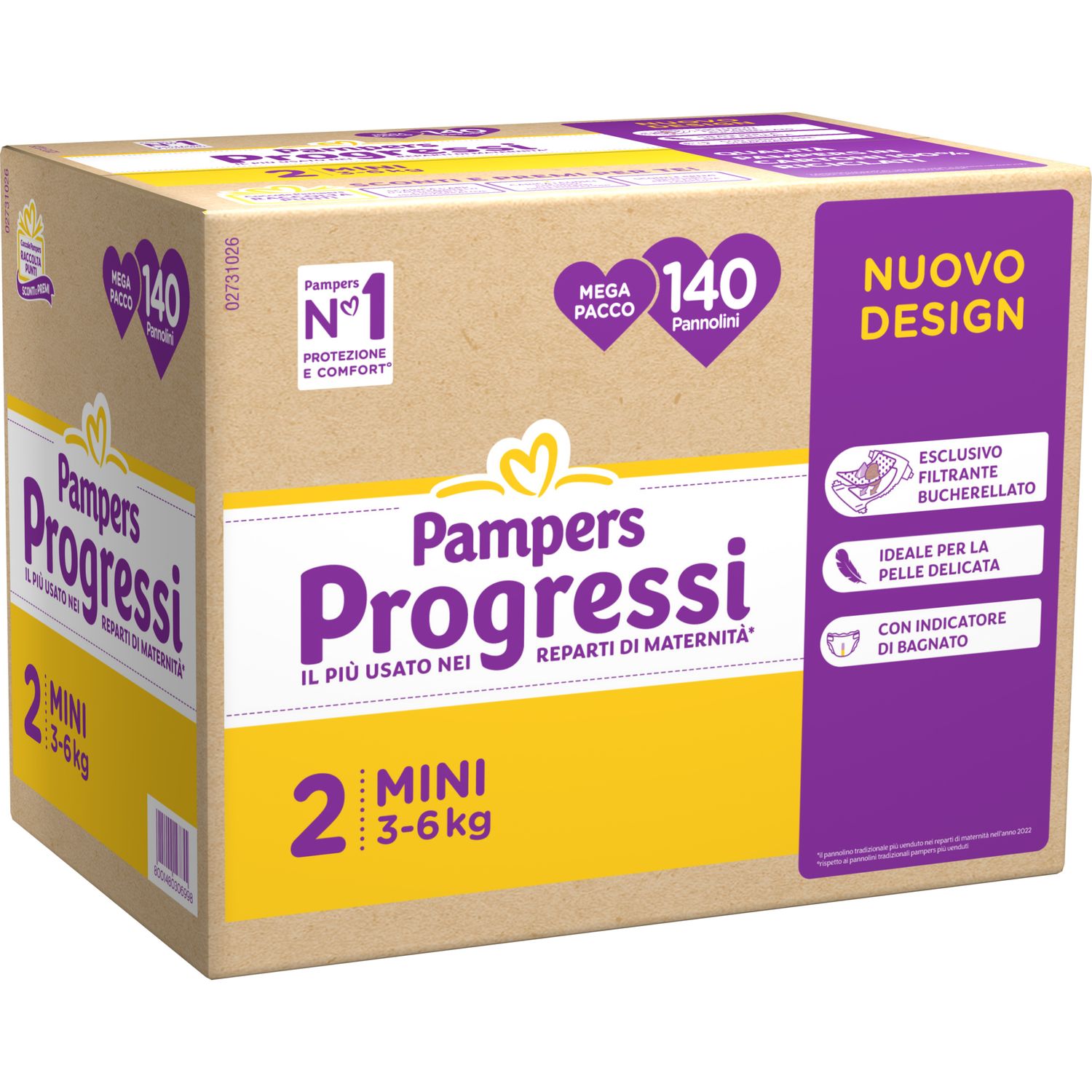 Pannolino progressi mega pacco taglia 2 3-6kg 140 pz - pampers - Pampers