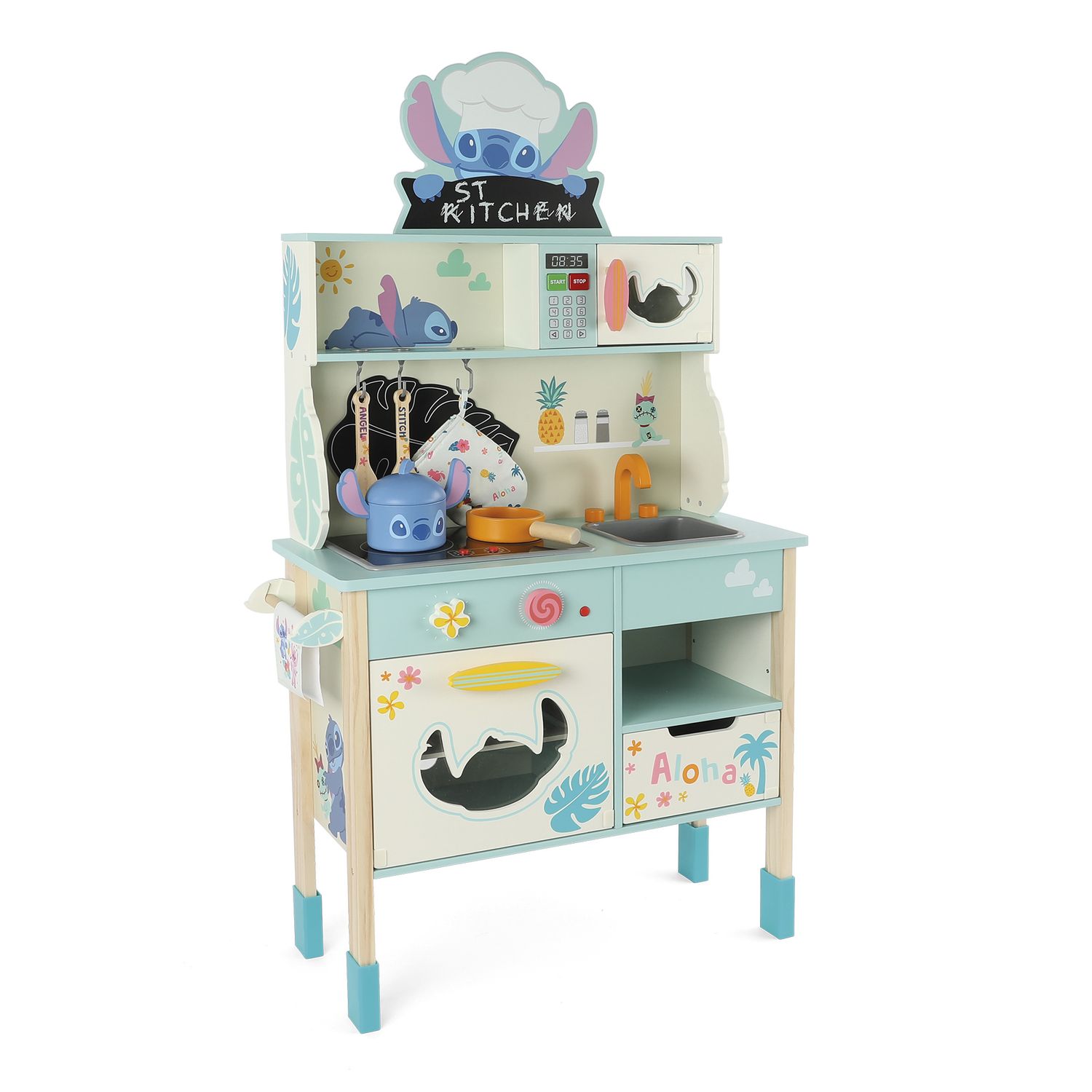 Cucina in legno aloha con luci e suoni – disney stitch - Wood N'play