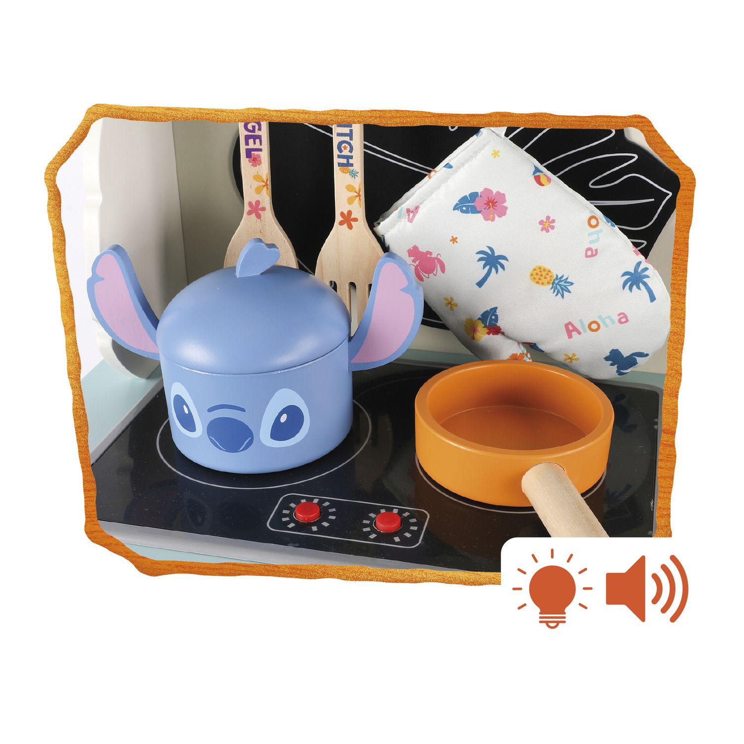 Cucina in legno aloha con luci e suoni – disney stitch - Wood N'play