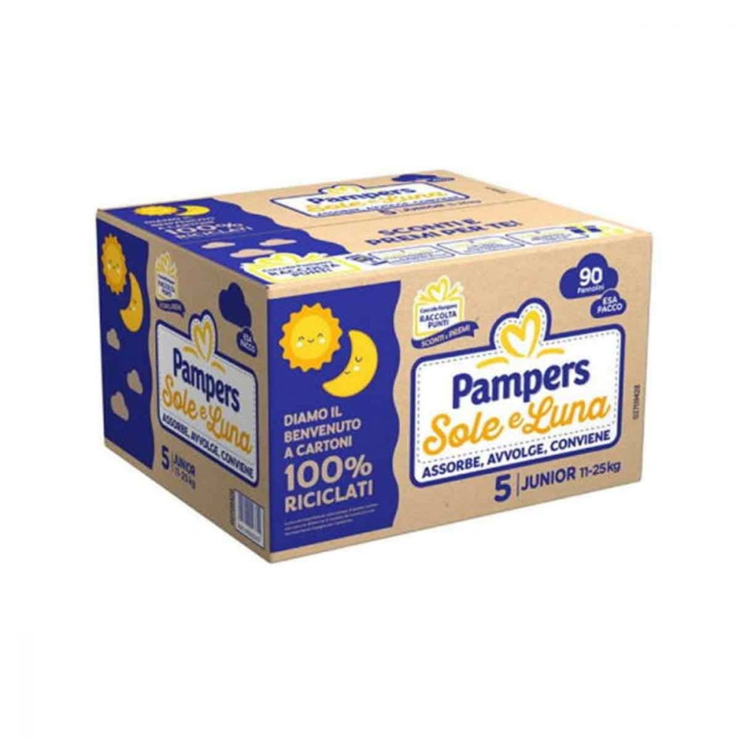 Pannolino sole &amp; luna esa taglia 5 11-25kg 90 pz - pampers - Pampers