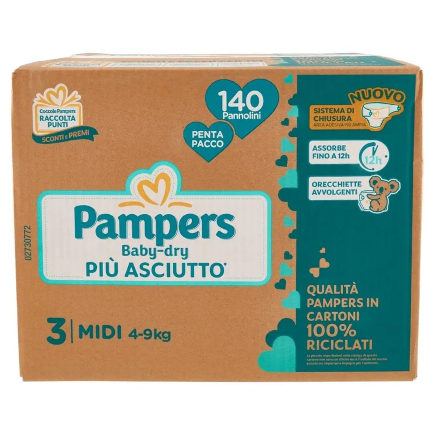 Pannolino baby-dry penta pacco taglia 3 4-9kg 140 pz - pampers - Pampers