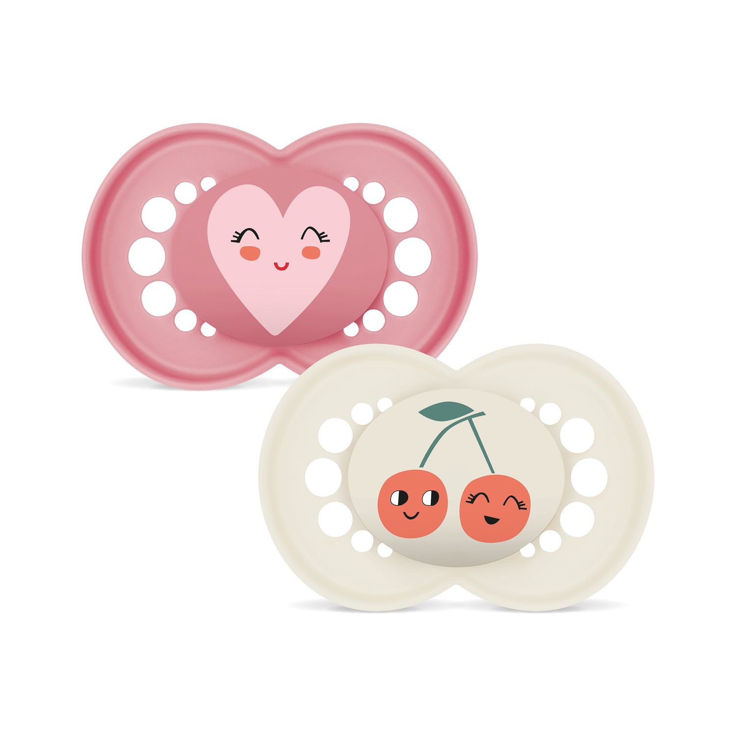 Mam original succhietto 6+ mesi (set da 2), ciuccio mam 6-16 mesi con tettarella ortodontica in silicone, rosa/neutro - Mam