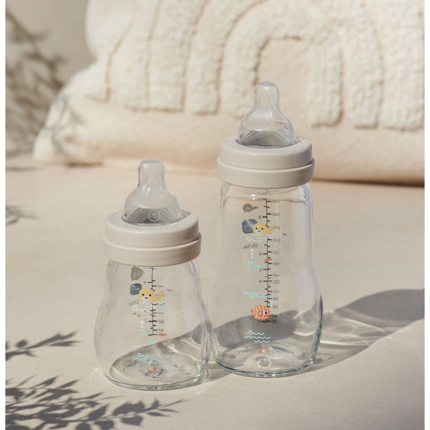 Mam biberon feel good 260 ml, biberon vetro pregiato resistente alle alte temperature, neutro - Mam