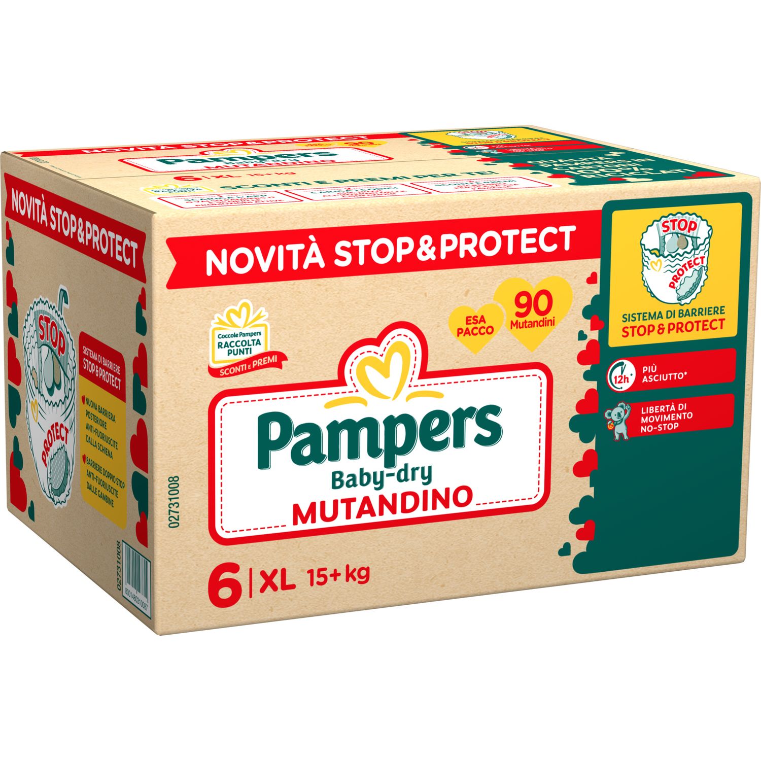 Pannolino baby-dry mutandino esa taglia 6 15+kg 90 pz - pampers - Pampers