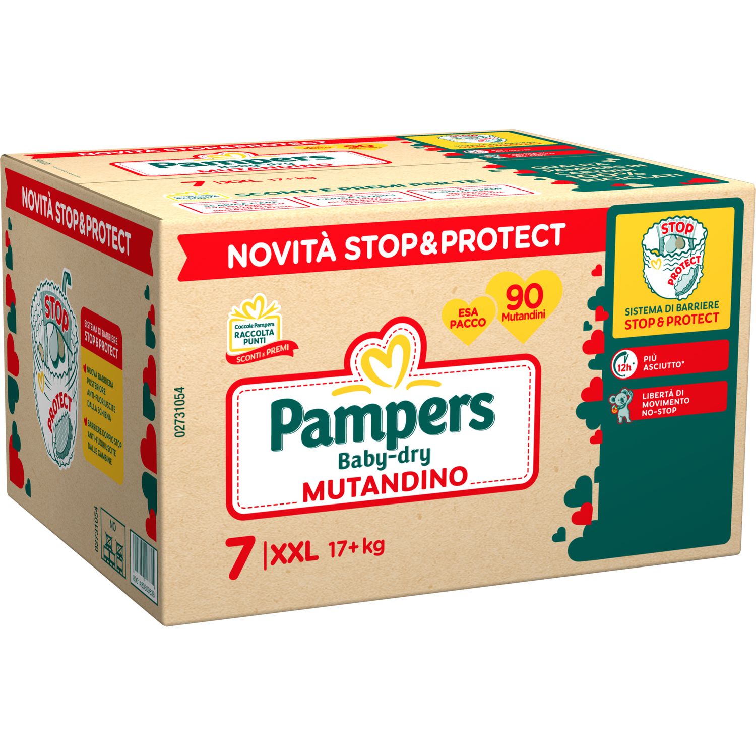 Pannolino baby-dry mutandino esa taglia 7 17+kg 90 pz - pampers - Pampers