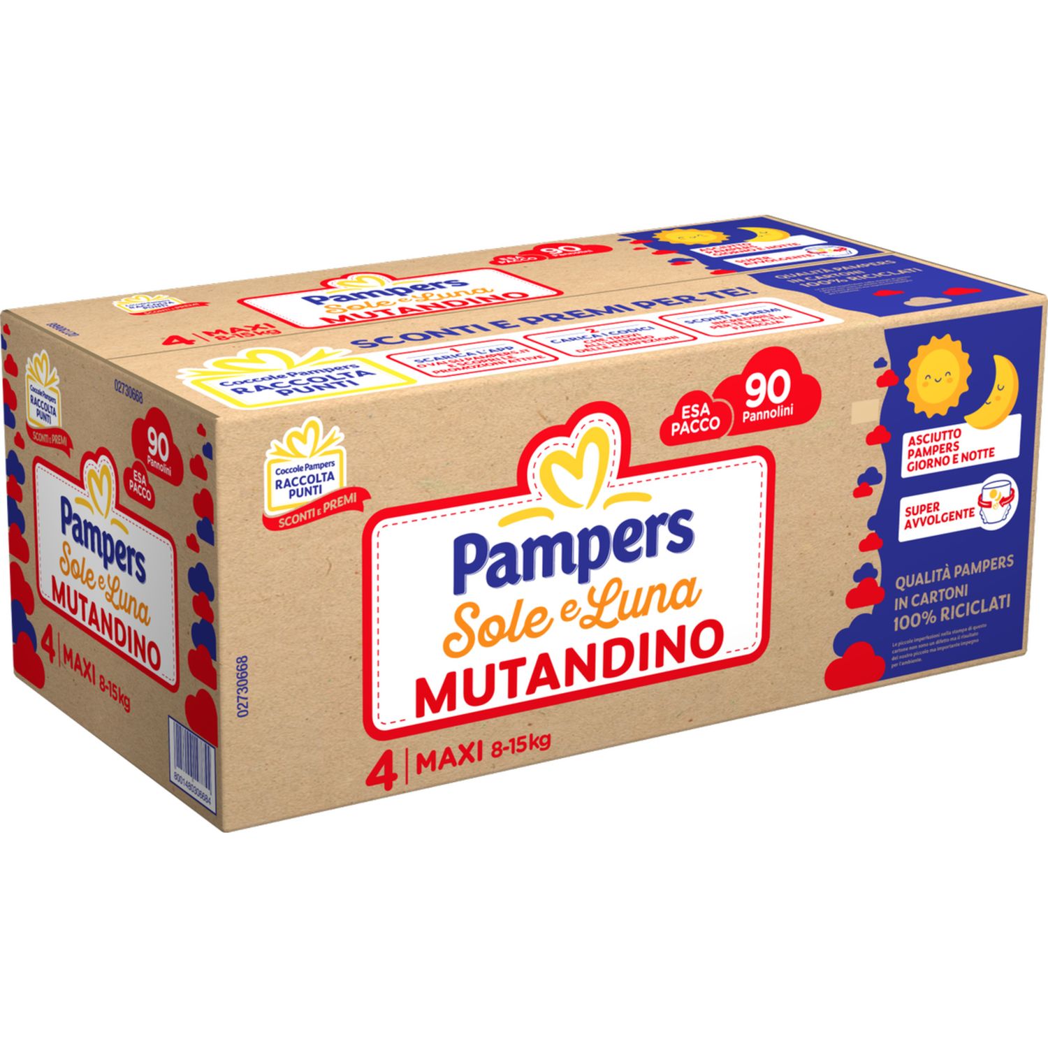 Pannolino sole &amp; luna mutandino esa taglia 4 8-15kg 90 pz - pampers - Pampers
