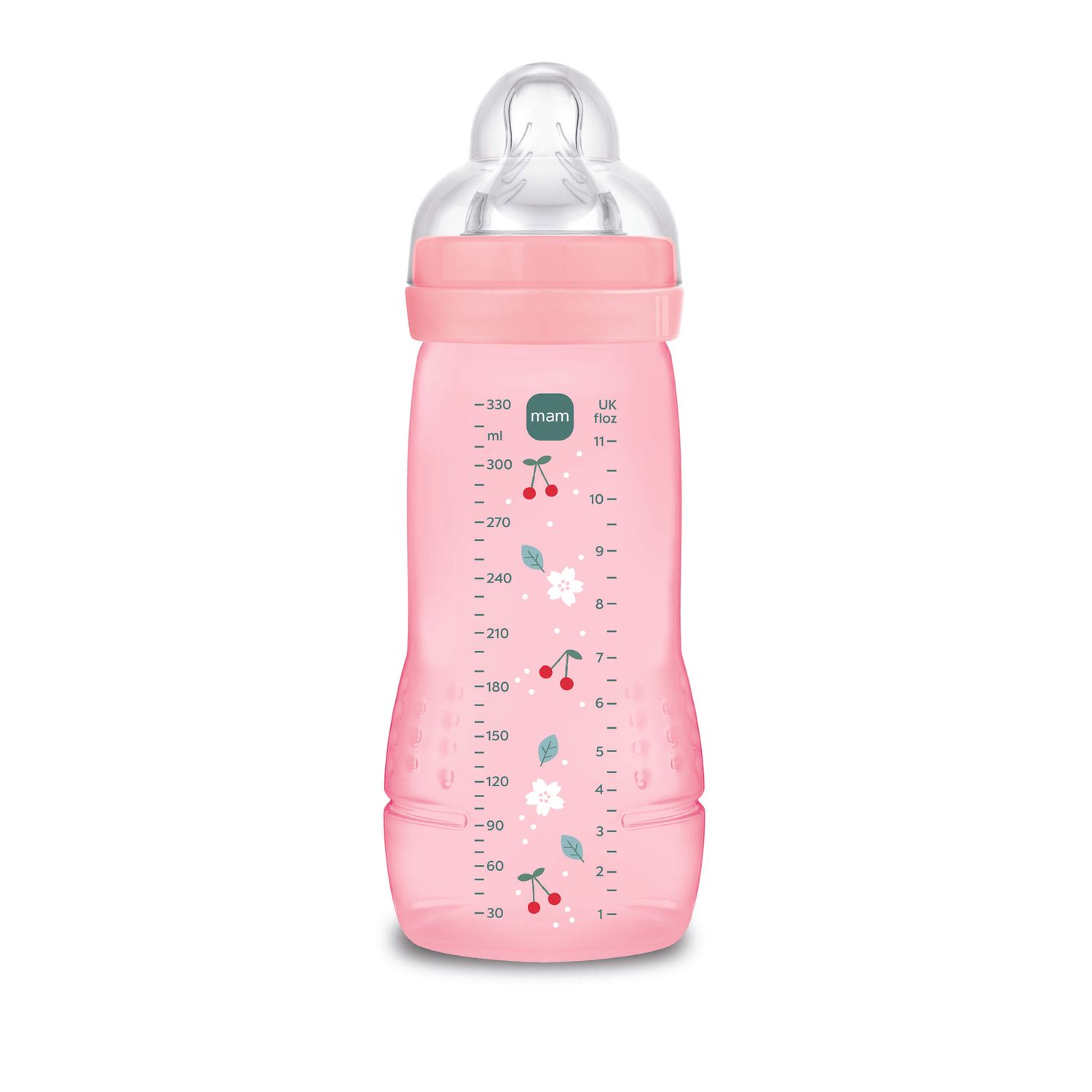 Mam biberon easy active 330 ml, biberon mam per bambini attivi ergonomico e pratico, rosa, 4+ mesi - Mam