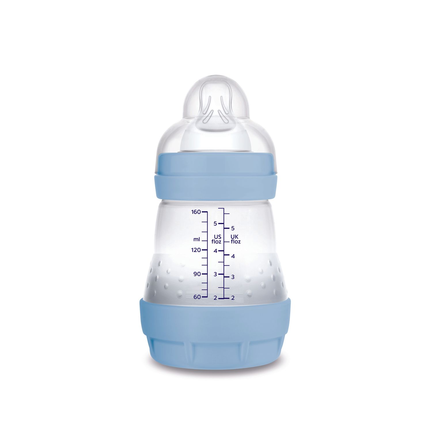 Mam biberon easy start 160 ml, biberon anticolica per allattamento misto che riduce le bolle d'aria e il rischio di coliche, azzurro - Mam