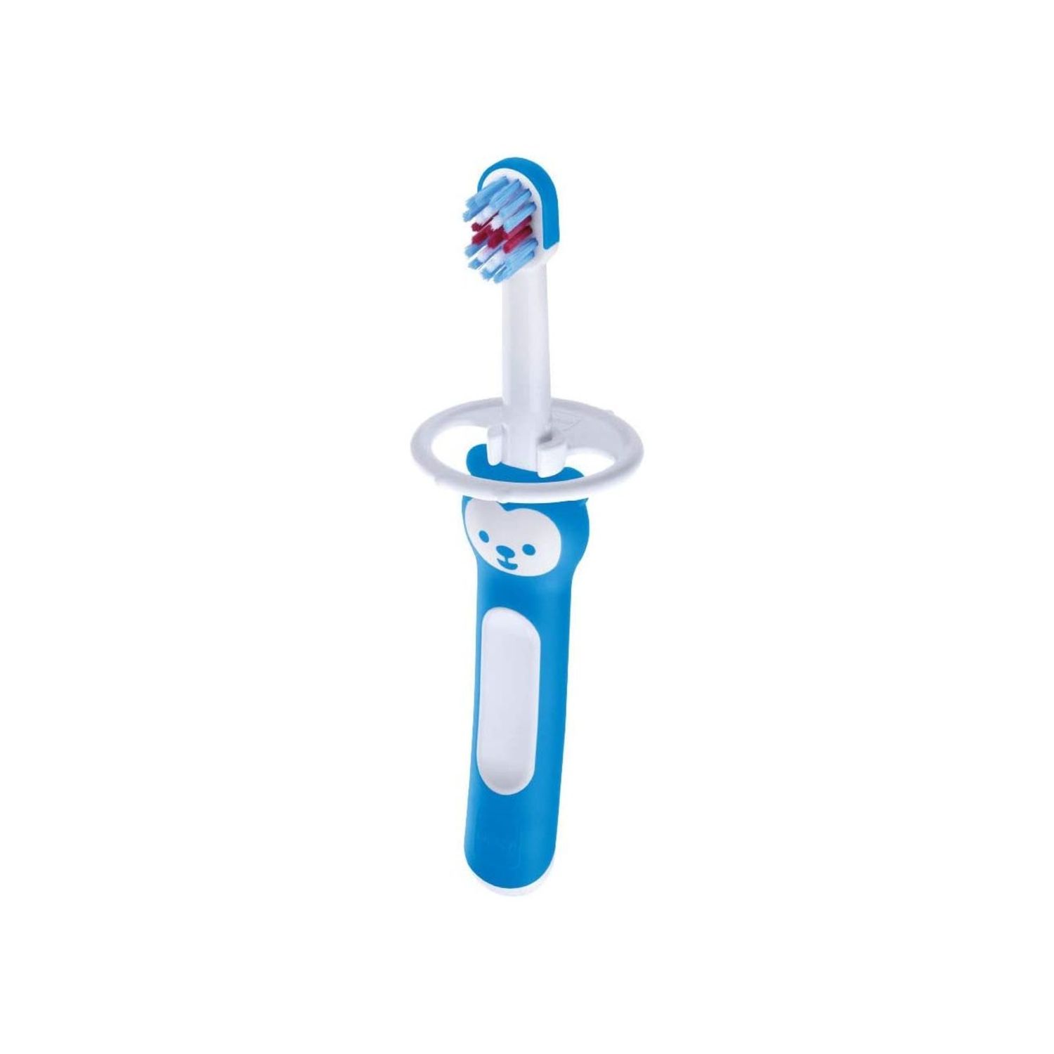 Mam baby's brush, spazzolino denti bambini 6+ mesi con impugnatura antiscivolo, spazzolino setole morbide per i primi dentini, azzurro - Mam