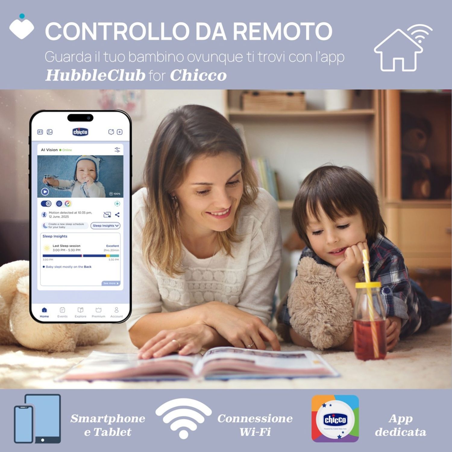 Video baby monitor wi-fi smart ai - chicco - Chicco