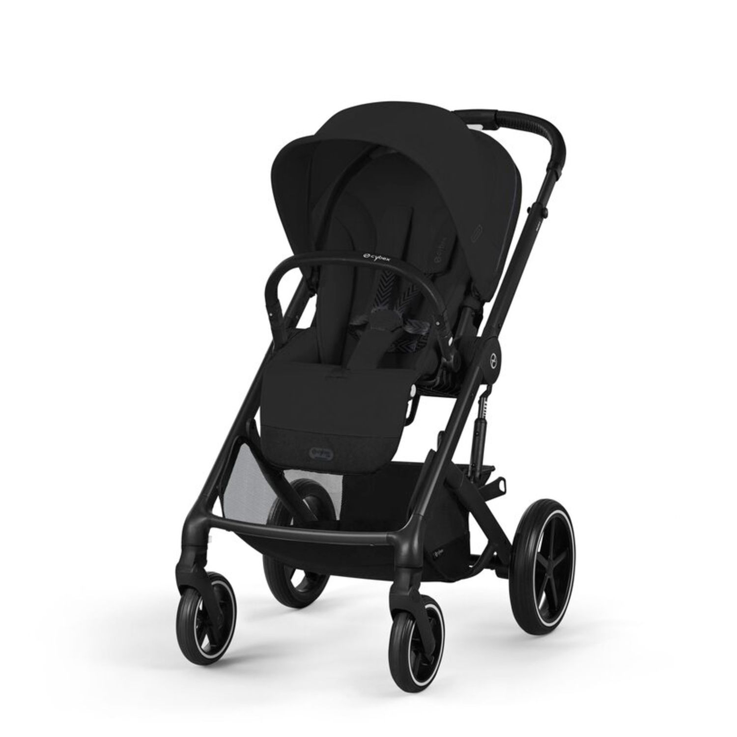 Trio balios s lux blk moon black con navicella cots e seggiolino cloud g3 plus moon black + adatt. - Cybex