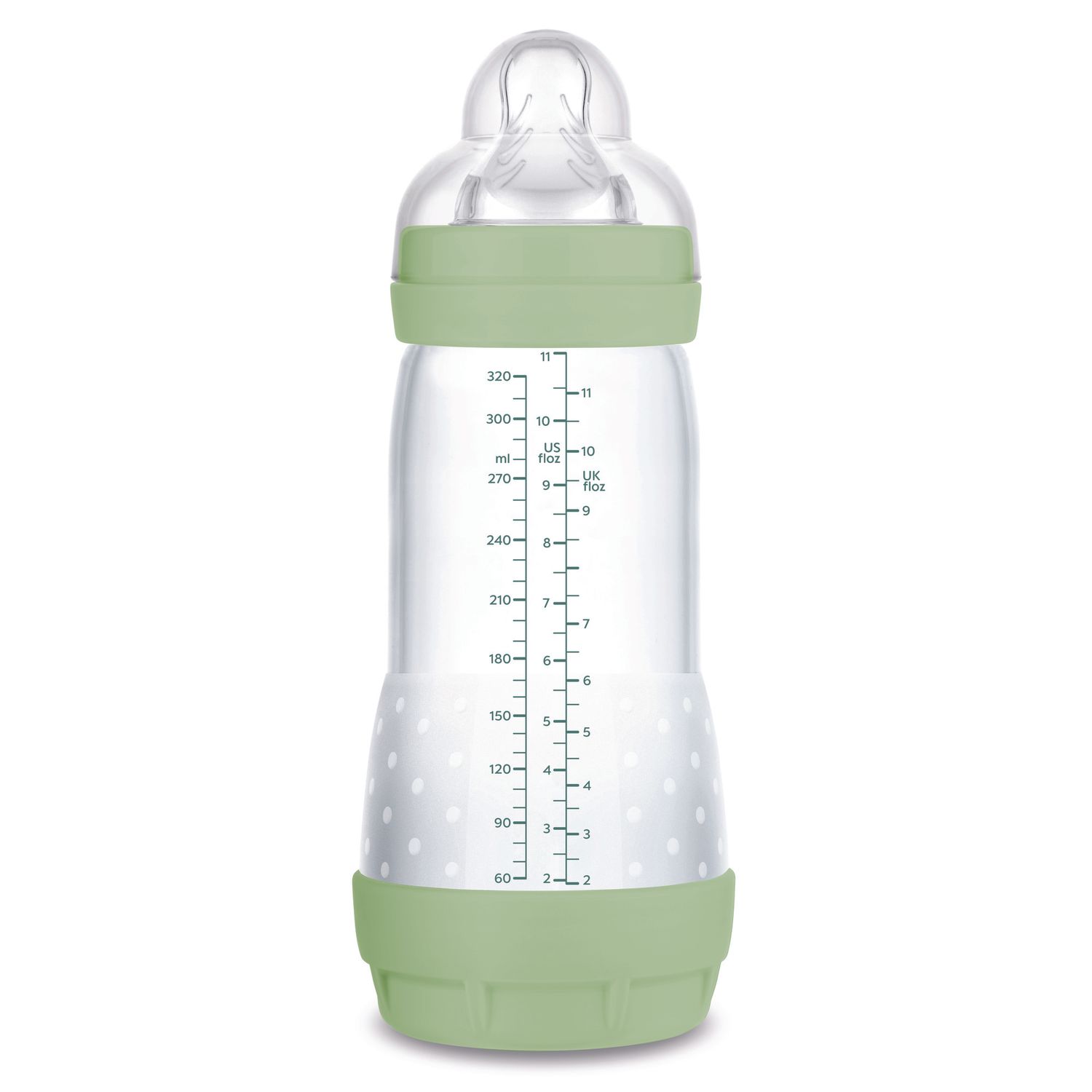 Mam biberon easy start 320 ml, biberon anticolica per allattamento misto, riduce le bolle d'aria e il rischio di coliche, verde, 4+ mesi - Mam