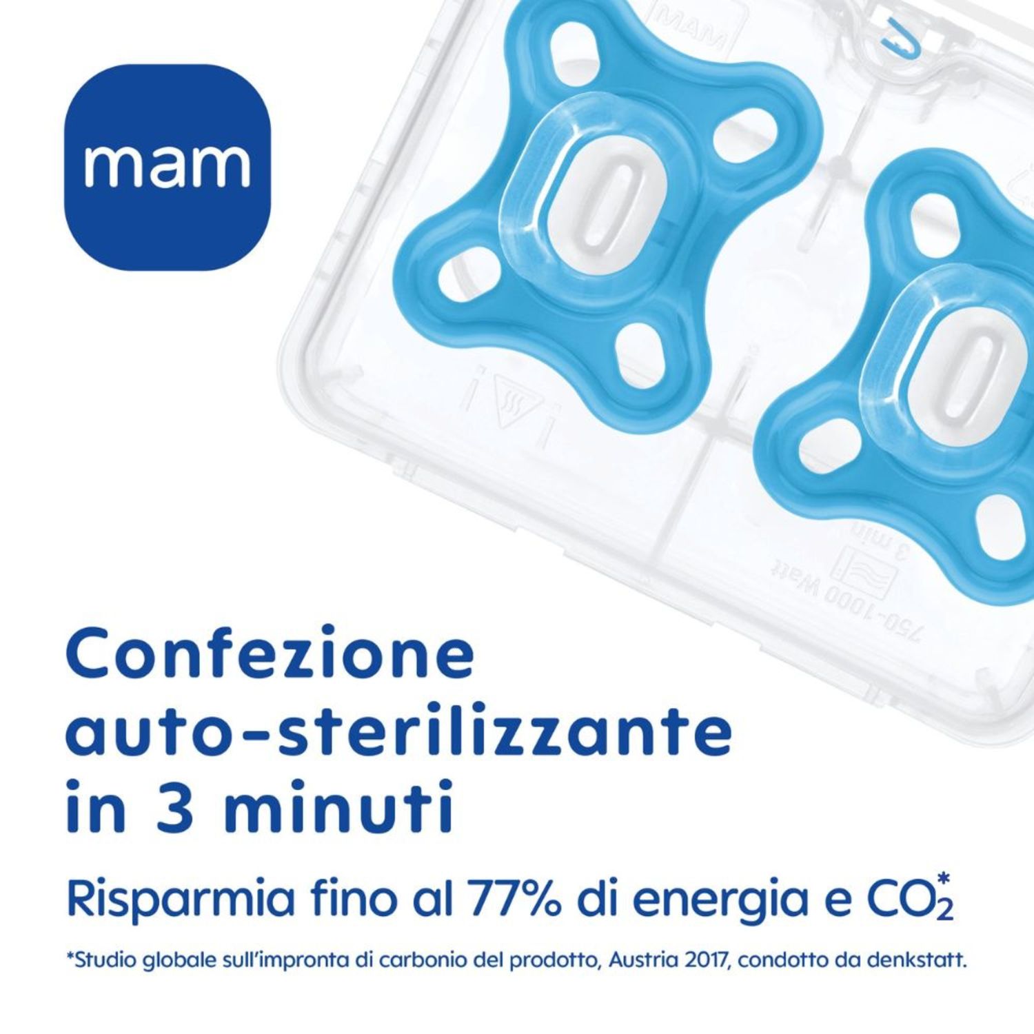 Mam comfort succhietto 0-3 mesi (set da 2), ciuccio mam 0-3 mesi in 100% silicone con design unico, rosa/neutro - Mam